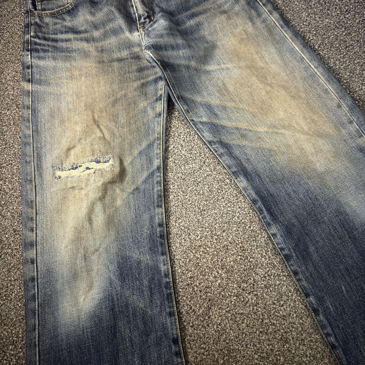 Undercover × Uniqlo 🔥🇯🇵 Japanese Vintage 90s Uniqlo S002 Regular Dirty Wash Denim Size US 33 - 4 Thumbnail