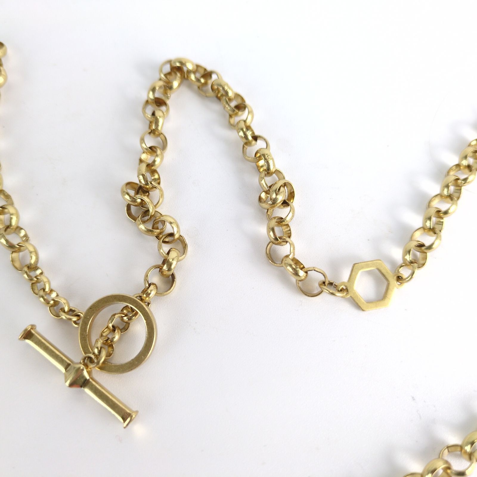 Vintage Estate Jewelry 34" Gold Chain Bead Cluster Necklace Toggle Size ONE SIZE - 4 Thumbnail