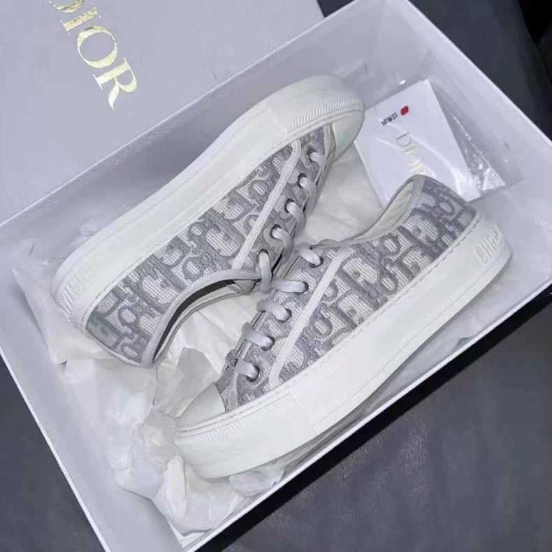 Dior Dior Grey Canvas Sneaker with Logo Print-2506 Size US 4.5 / IT 34.5 - 6 Thumbnail