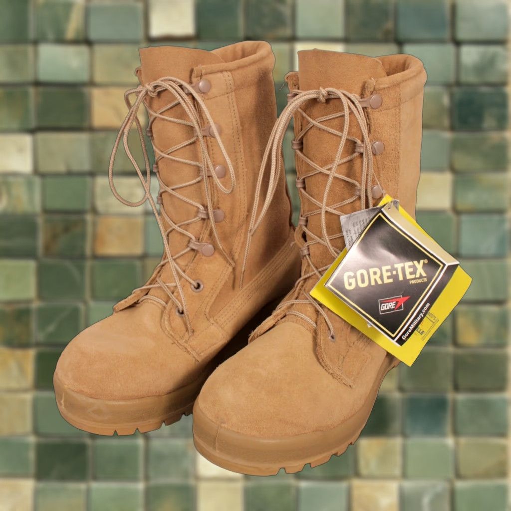 Vintage VINTAGE US Army Desert Boots MEN'S NOS Beige Suede Combat Boots Goretex Belleville 5 W Army Desert Boots Mens Boots? Size US 5 / EU 37 - 1 Thumbnail
