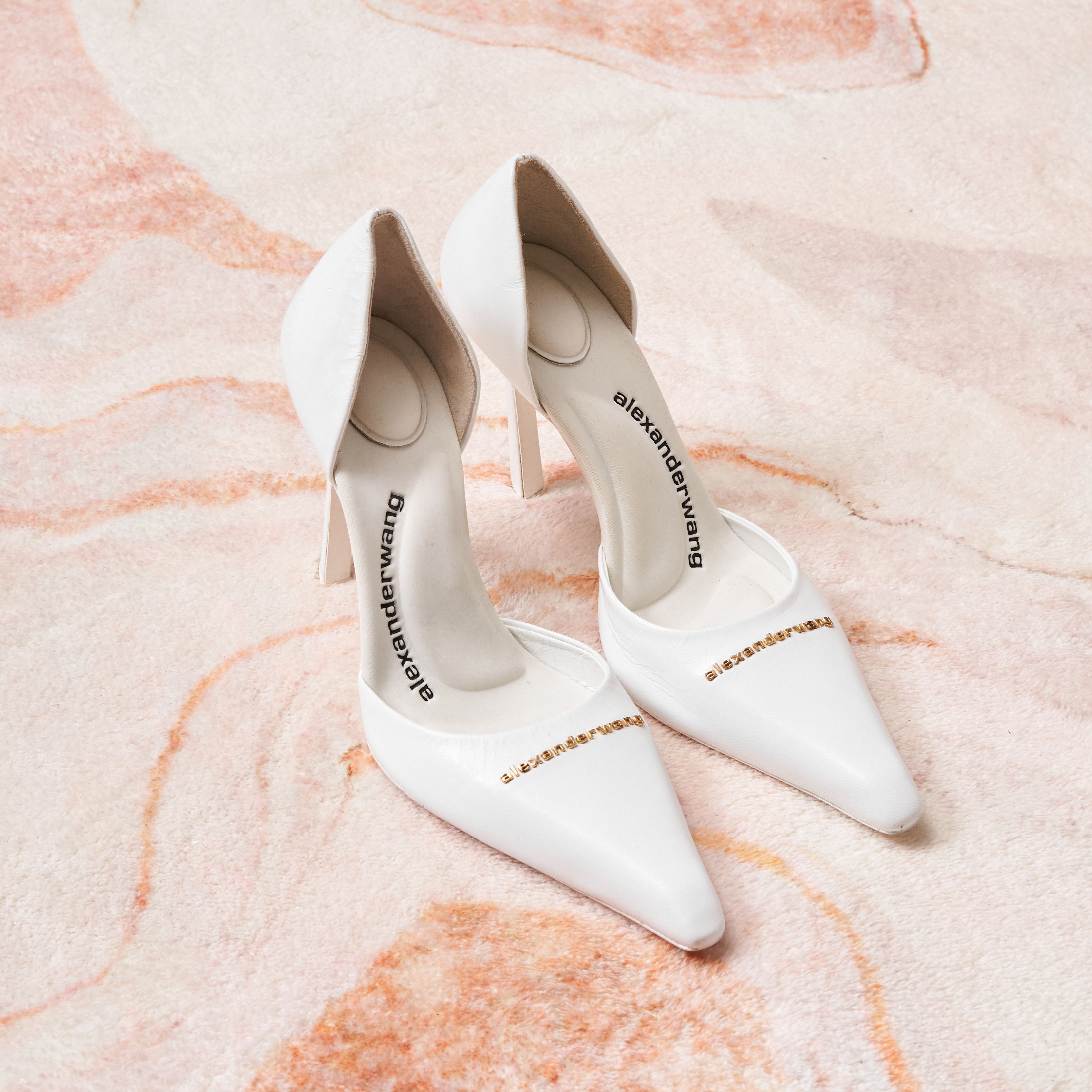 Alexander Wang ALEXANDER WANG Women's White Viola 105 Leather Pumps Size US 5 / IT 35 - 1 Thumbnail