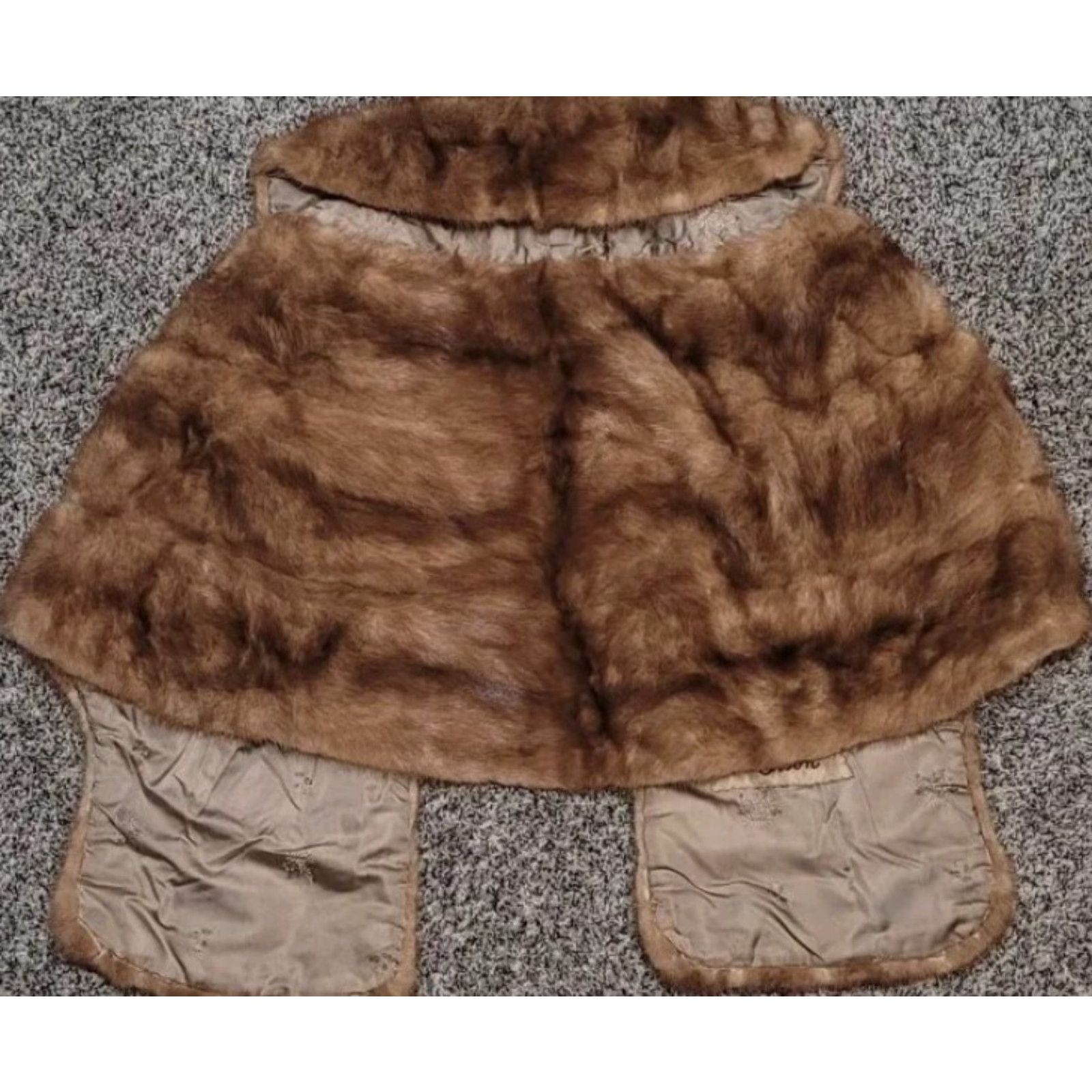 Vintage Unbranded Shawl Cape Fur Tippet Natural Mink Fur Beige M/L Women All Seasons Fall Spring Winter Summer Party/Cocktail Shawl Collar Size M / US 6-8 / IT 42-44 - 2 Thumbnail