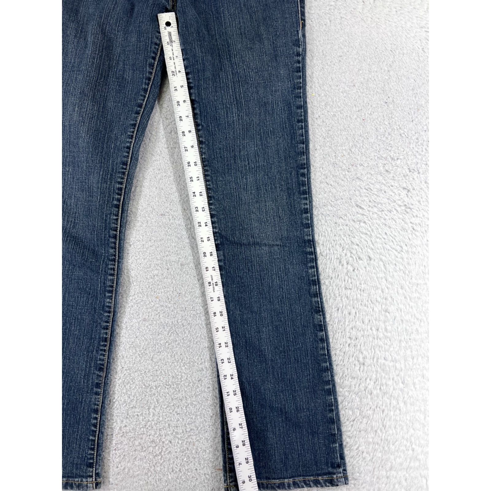 Denime Twentyone Jeans Women Boots-cut Denim Blue 29x31 Low Rise Distressed Cotton 5-Pocket Regular Size 29" - 7 Thumbnail