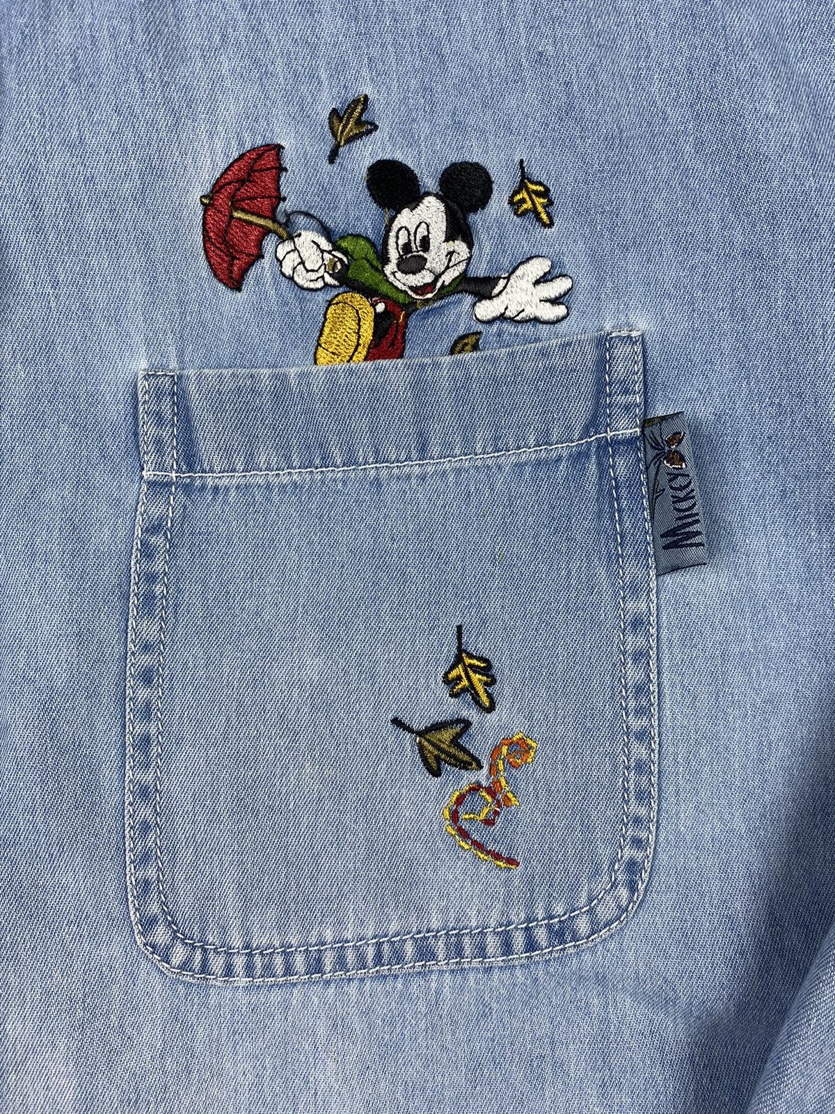 Disney Vintage Disney Mickey Mouse Denim Button Up Shirts Size US L / EU 52-54 / 3 - 7 Thumbnail