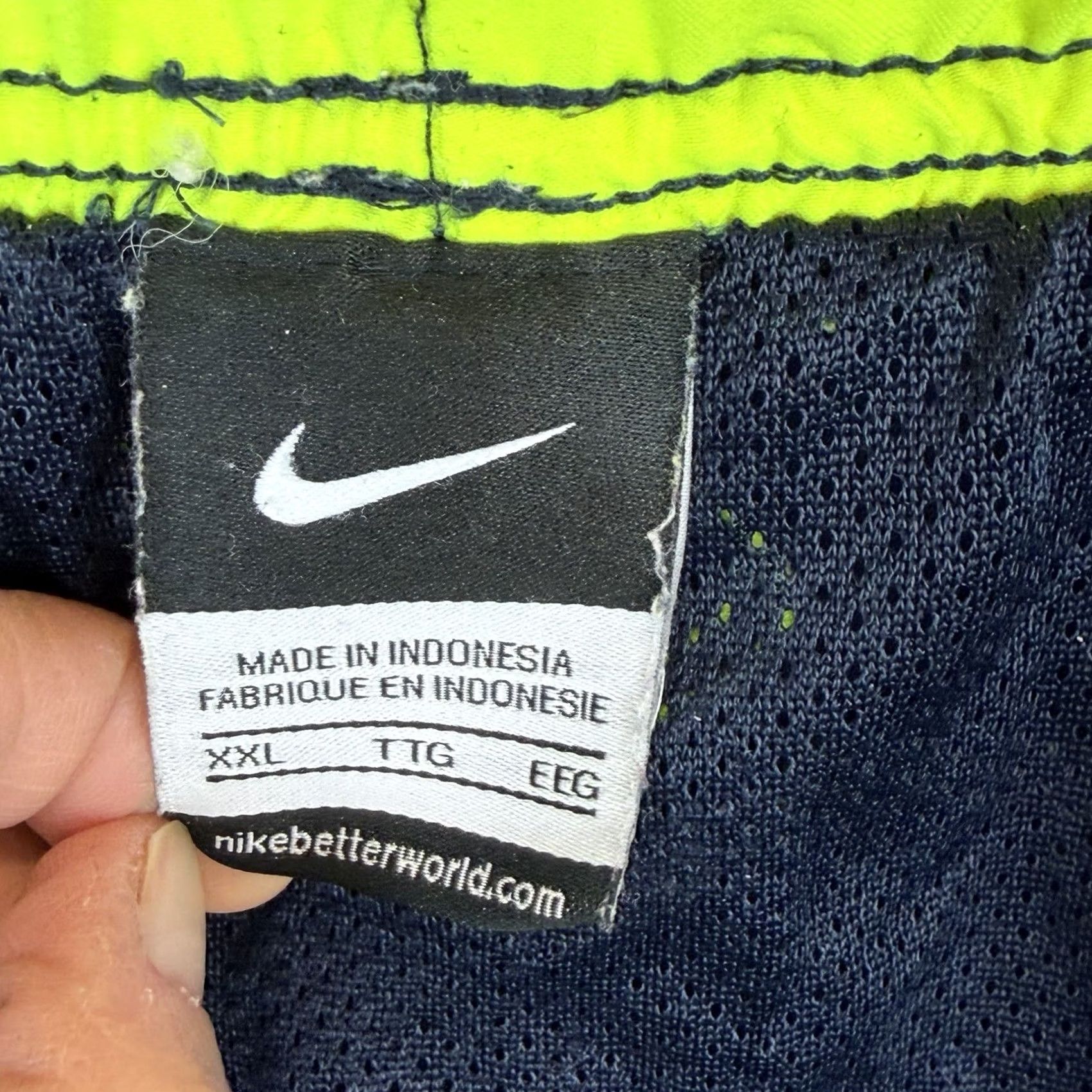Nike Nike Swim Trunks Bottom XXL Navy Blue Lined Drawstring 90s Beach Mens Size ONE SIZE - 7 Thumbnail