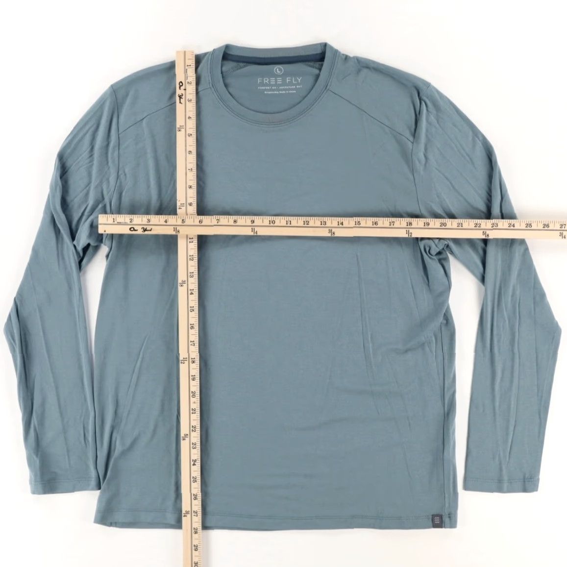 Vintage Free Fly Shirt Sage L Men's T-Shirt Bamboo Stretch Solid Long Sleeve Size US L / EU 52-54 / 3 - 3 Thumbnail