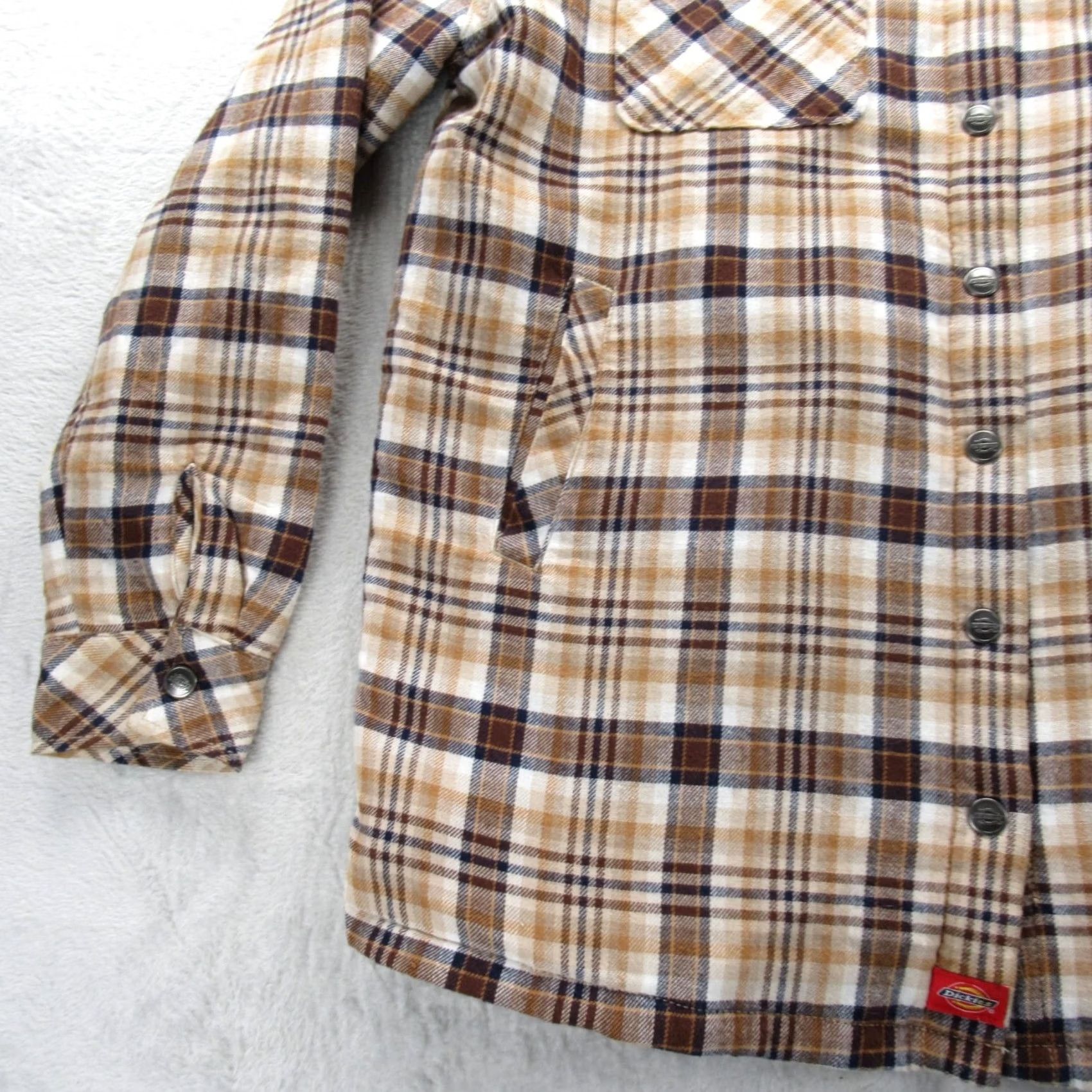 Dickies Dickies Insulated Jacket Shirt Jacket Men XS Brown Plaid Snap Quilted Lined Workwear Size US XS / EU 42 / 0 - 5 Thumbnail