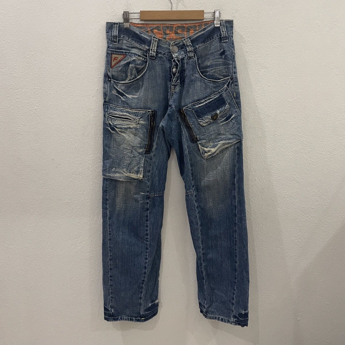 Japanese Brand Vintage Freesoul Tactical Distressed Denim Jeans Size US 32 / EU 48 - 1 Thumbnail