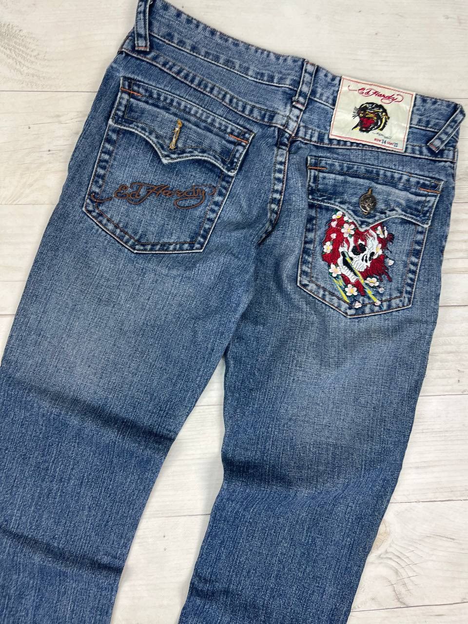 Ed Hardy Vintage Ed Hardy Baggy Denim Jeans Big Logo Skull Size US 34 / EU 50 - 4 Thumbnail