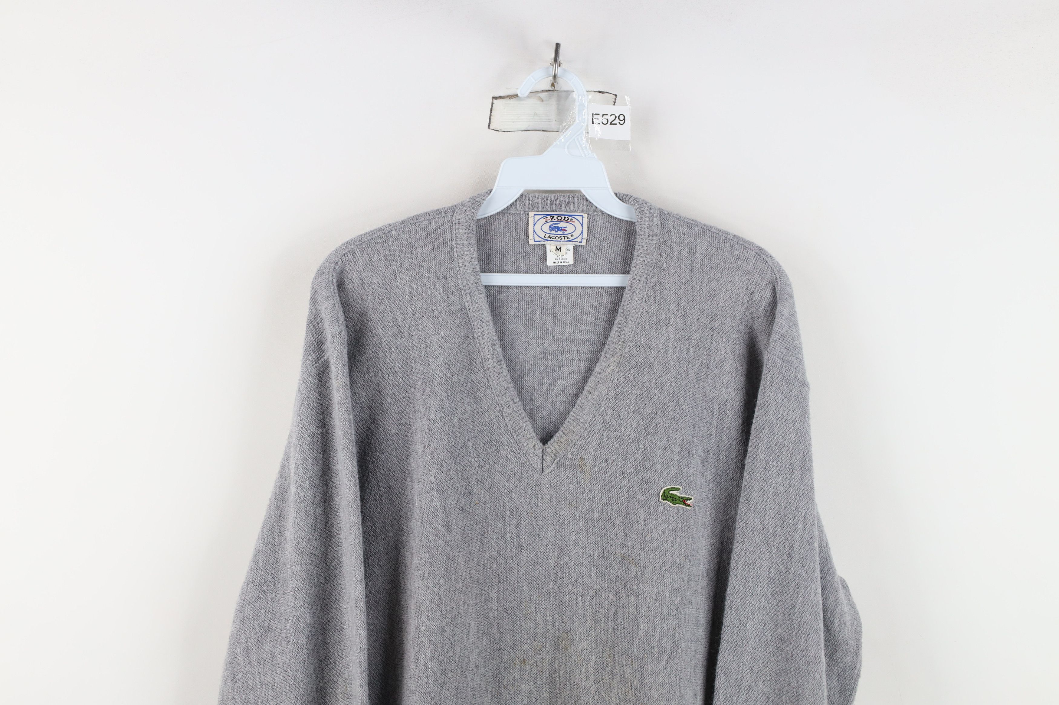 Lacoste Vintage 80s Izod Lacoste Croc Logo Knit V-Neck Sweater USA Size US M / EU 48-50 / 2 - 2 Thumbnail