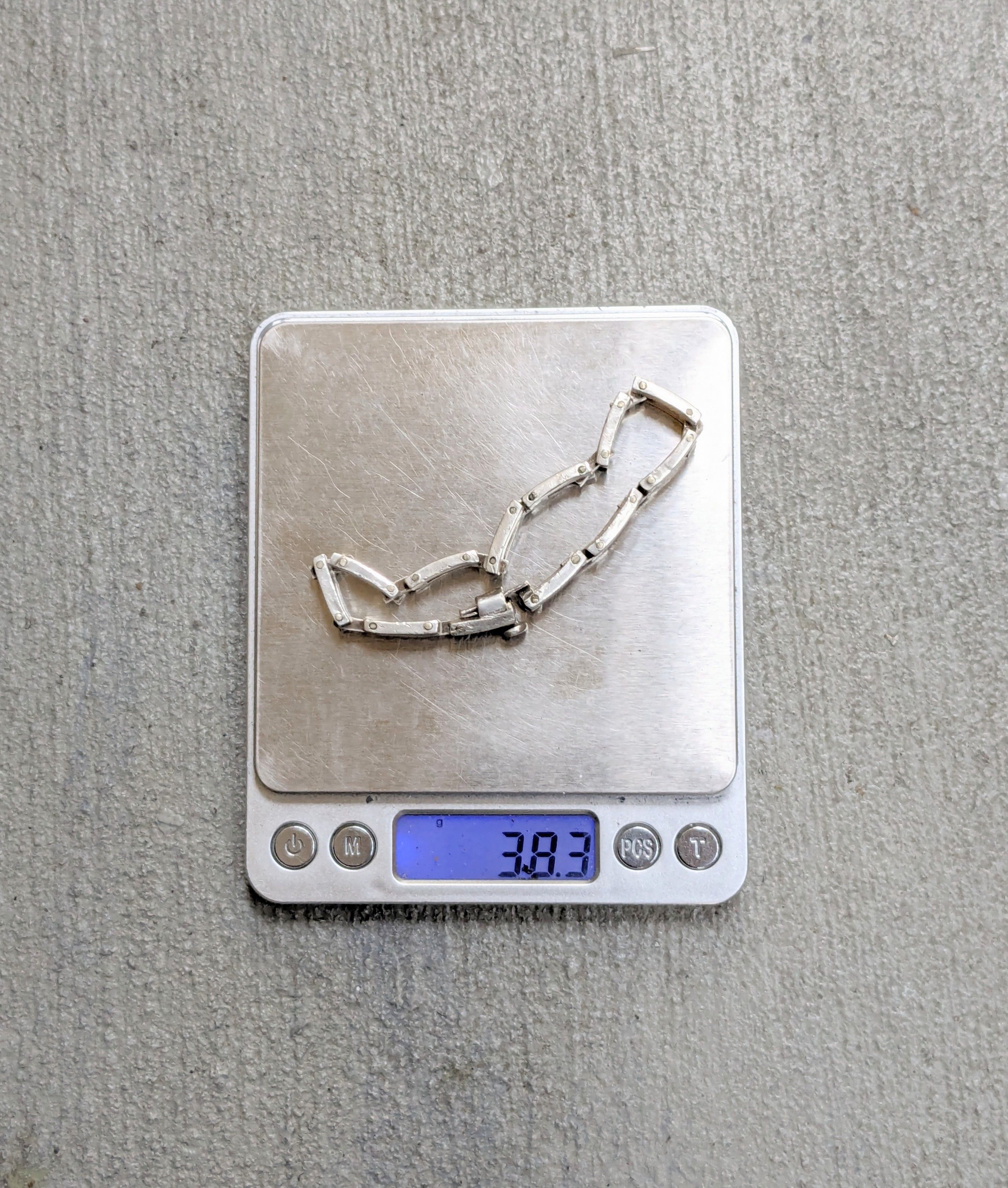 Jewelry Vintage Sterling Silver Bracelet Link Chain 8" Biker Punk Size ONE SIZE - 19 Thumbnail