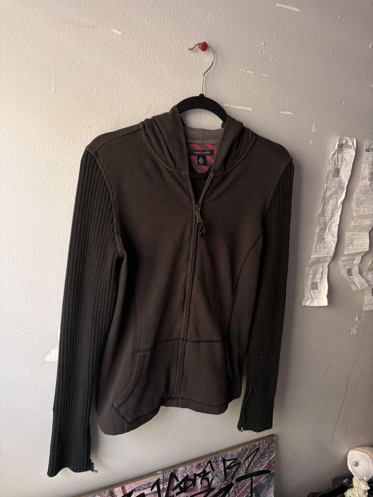 Tommy Hilfiger Tommy Hilfiger Mixed-Media Zip Hoodie — Size M. Size US M / EU 48-50 / 2 - 2 Thumbnail