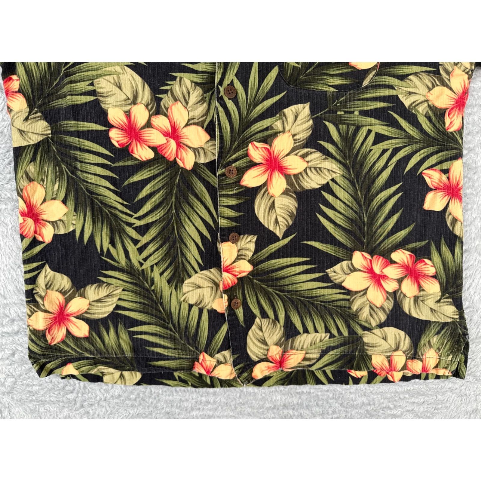 Vintage VINTAGE Caribbean Shirt Mens Large Black Palm Leaf Print Button Up Hawaiian 100% Rayon Size US L / EU 52-54 / 3 - 7 Thumbnail