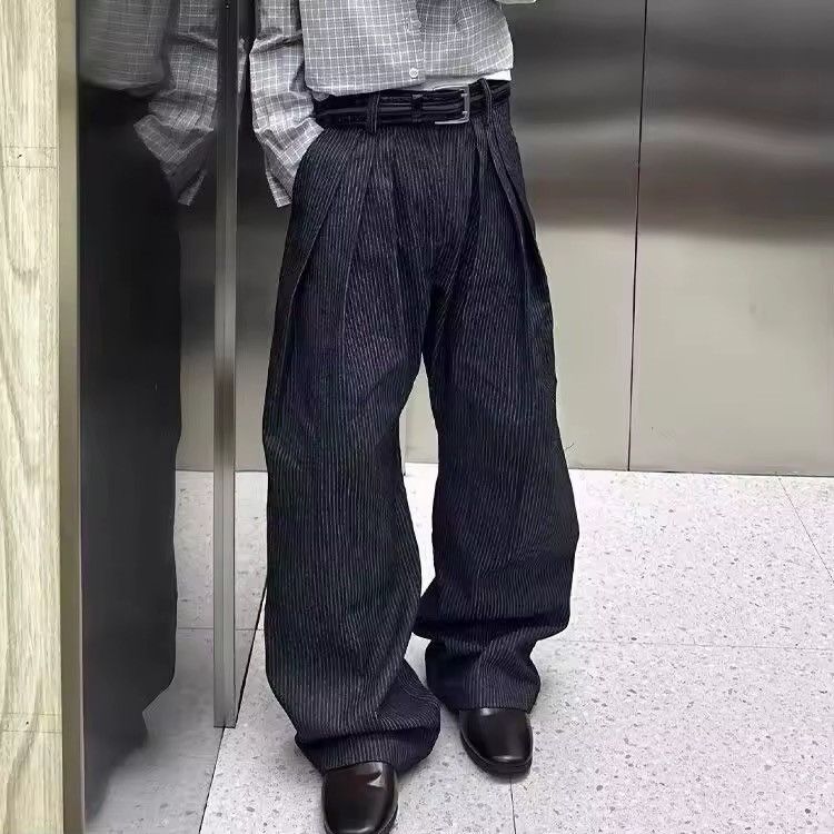 Other Striped Casual Basic Japanese Wide Leg Pants Y2k Size US 30 / EU 46 - 1 Thumbnail