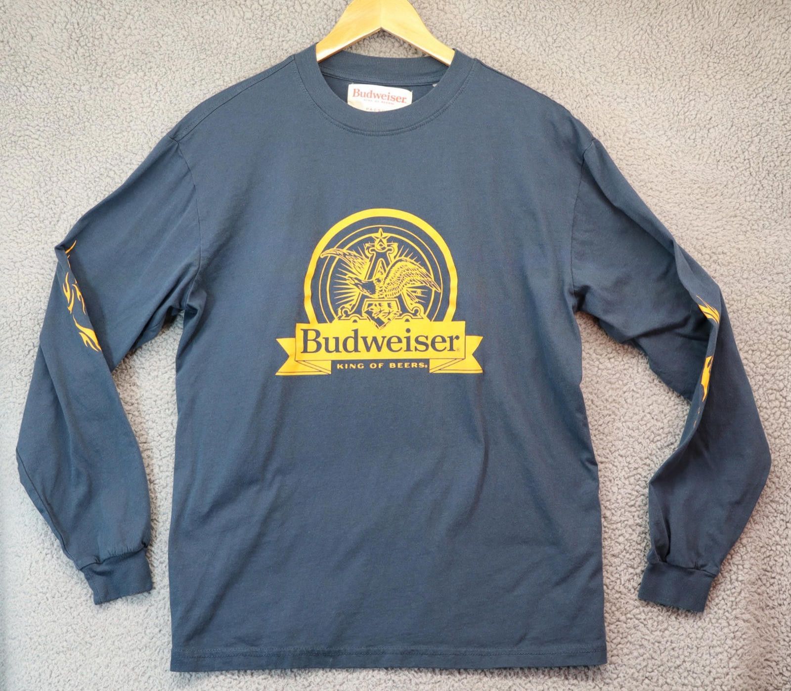 Pacsun Pacsun x Budweiser Shirt Medium Blue Cotton Biker Flame Size US M / EU 48-50 / 2 - 1 Thumbnail