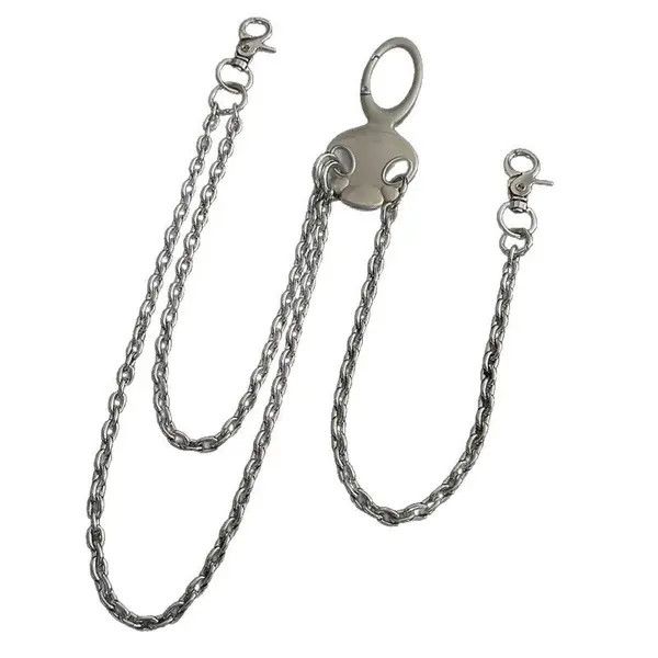 Jewelry Silver Chain Wallet Belt, Punk Metal Chain Accessory Size ONE SIZE - 5 Thumbnail