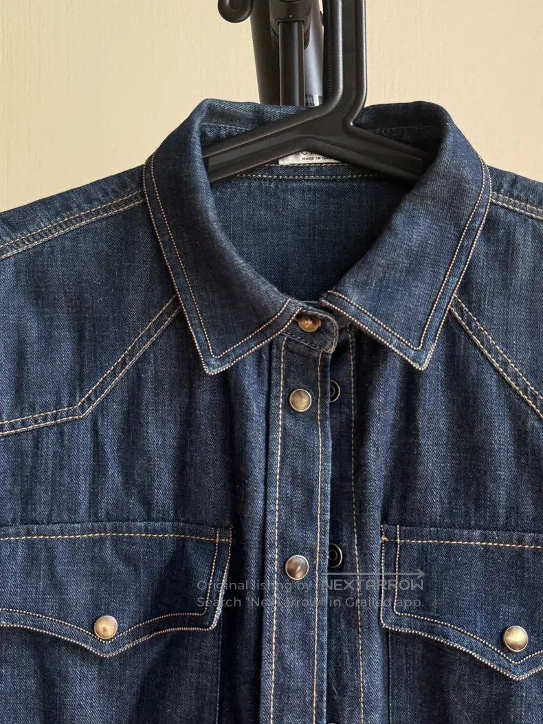 Brunello Cucinelli Brunello Cucinelli Denim Shirt Size L / US 10 / IT 46 - 2 Thumbnail