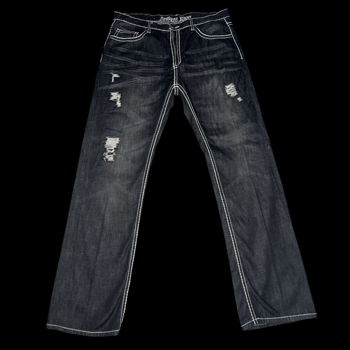 Affliction Antique Rivet Studded Distressed Jeans Size US 38 / EU 54 - 2 Thumbnail
