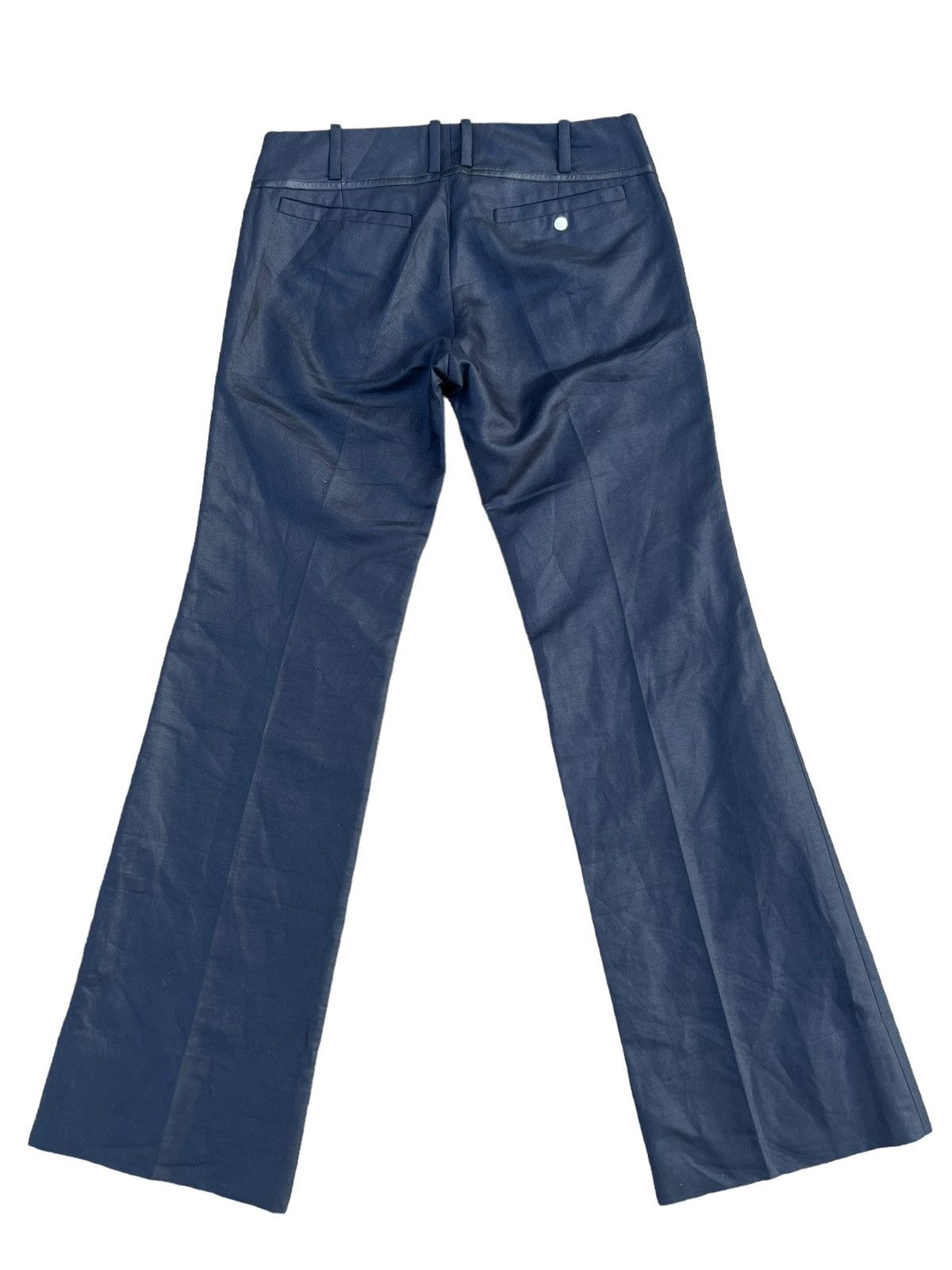 ato ATO Japan Blue Black Linen Boot Cut Trouser Pant Low Rise Size US 29 - 2 Thumbnail
