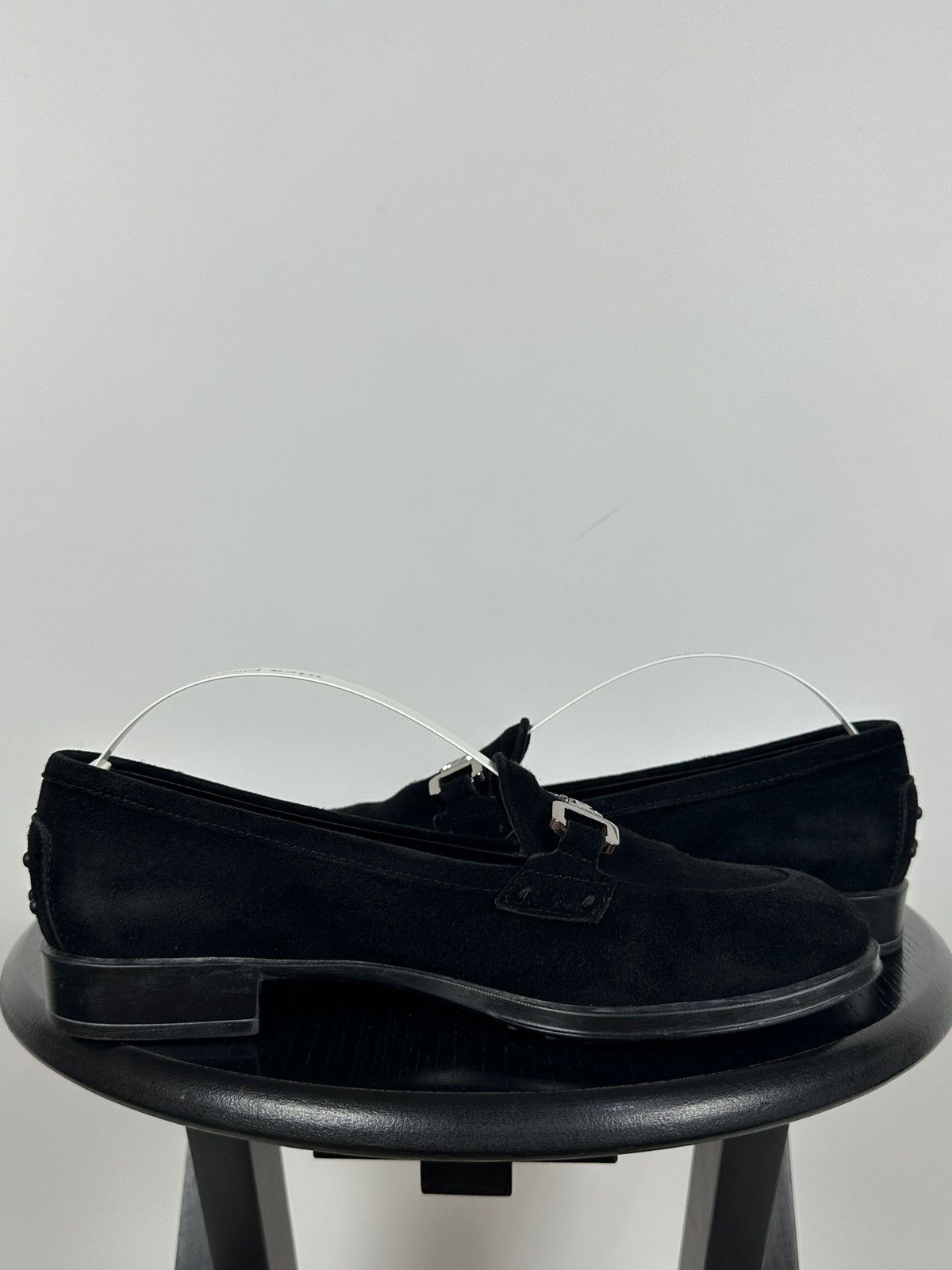 Tod's Tod’s Black Suede Horsebit Buckle Loafers Size US 6.5 / IT 36.5 - 8 Thumbnail