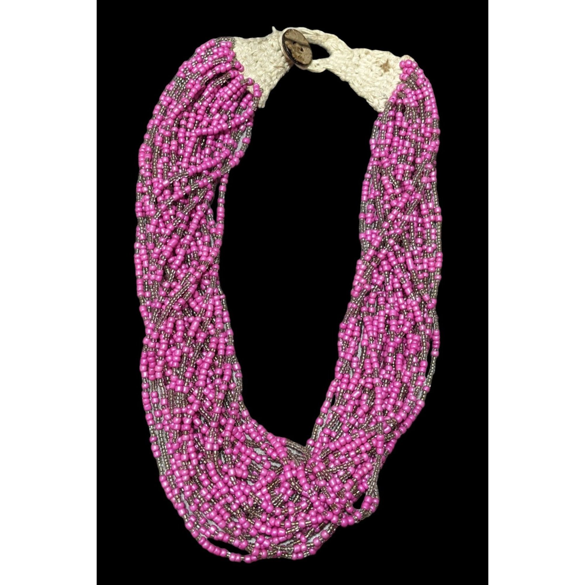 Other Retro Pink Beaded Multilayer Glass Necklace Size ONE SIZE - 1 Thumbnail