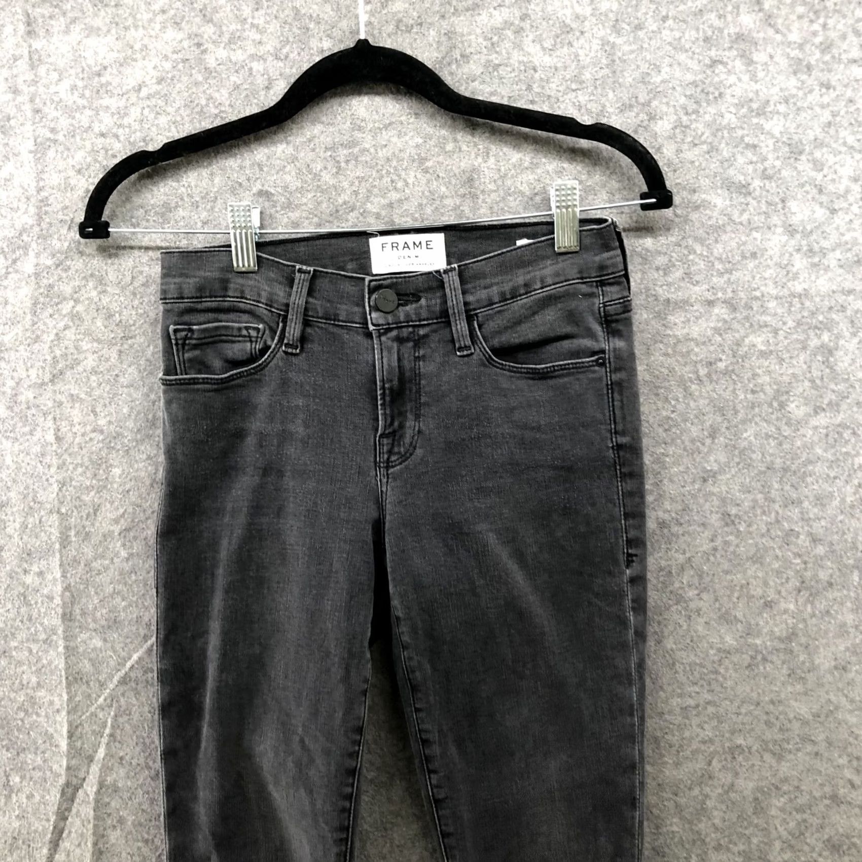 Frame VINTAGE FRAME Le Skinny De Jeanne Jeans Womens Size 25 Muddywaters Washed Black Jeans 5-Pocket Distressed Stretch Womens Medium Boysen Black MESSAGE: Size 42" / US 20 - 3 Thumbnail