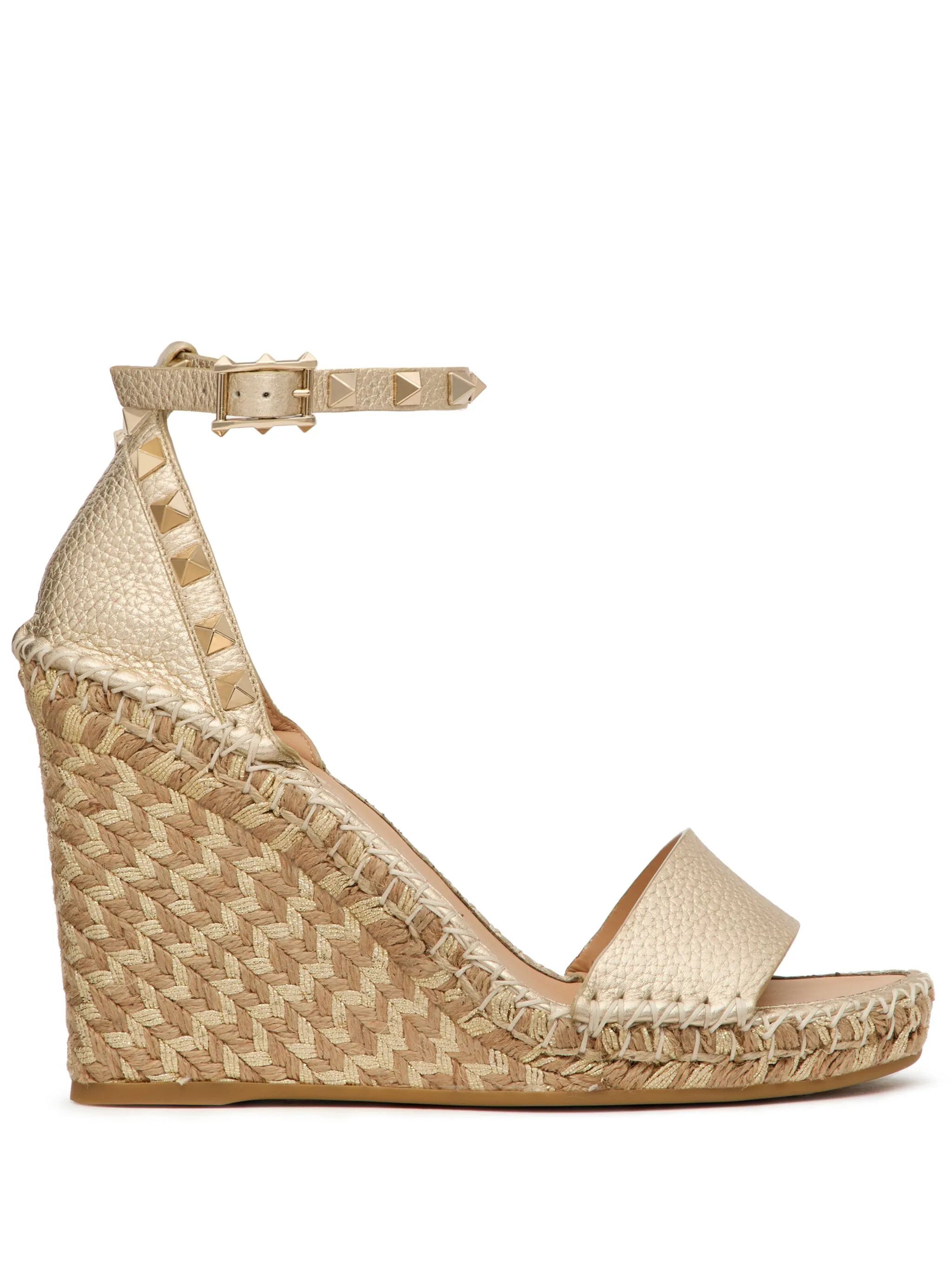 Valentino os11x0126 Rocksted Espadrilles Wedge Sandals in Gold Size US 7 / IT 37 - 1 Thumbnail