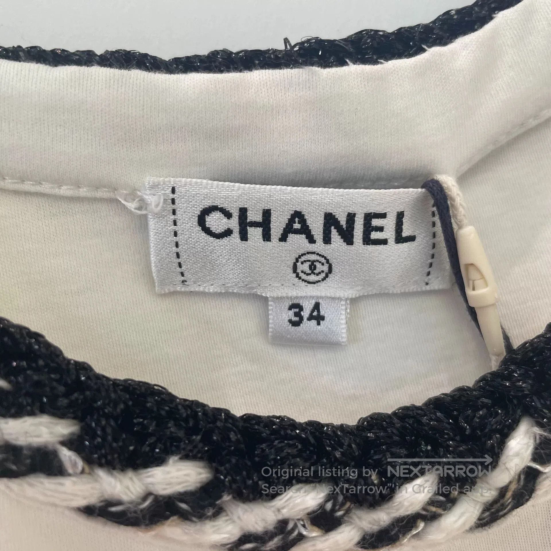 Chanel chanel white embroidered short sleeve t. Size US XXS / EU 40 - 6 Thumbnail