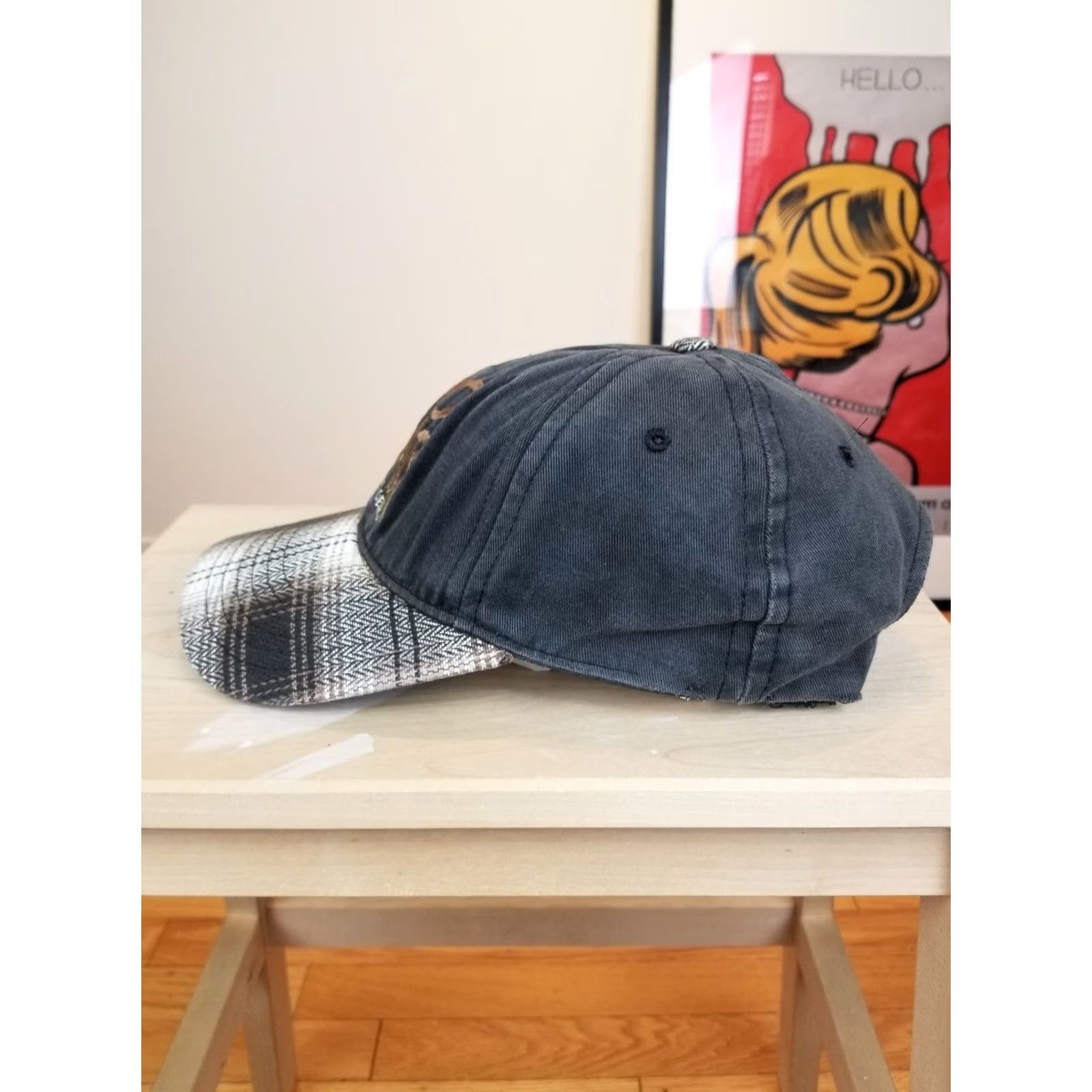 No Fear VINTAGE No Fear DANGEROUS SPORTS GEAR PLAID SNAPBACK HAT Adjustable Black 1990s Cap Mens Size ONE SIZE - 3 Thumbnail