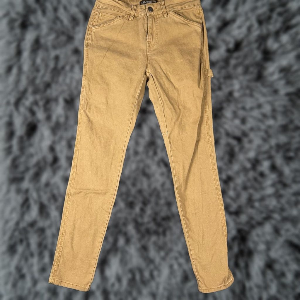 Vintage Lincoln Outfitters Women’s Pants Carpenter Size 2 Duck Brown Cotton Spandex Straight Leg Workwear Pockets Vintage? No Size 26" / US 2 / IT 38 - 1 Thumbnail