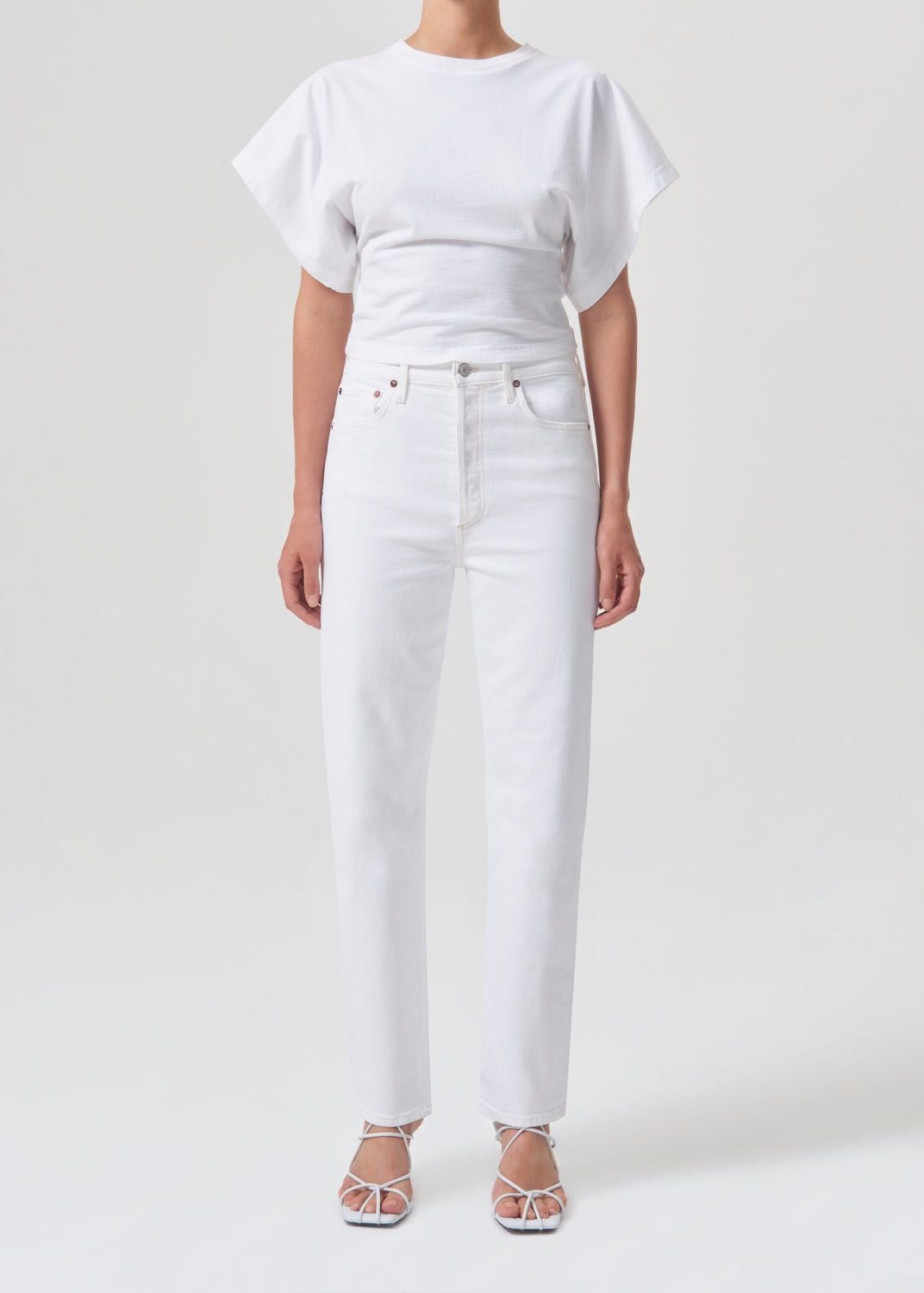 Agolde AGOLDE Mia Mid-Rise Straight White Jeans Size 27" / US 4 / IT 40 - 7 Thumbnail