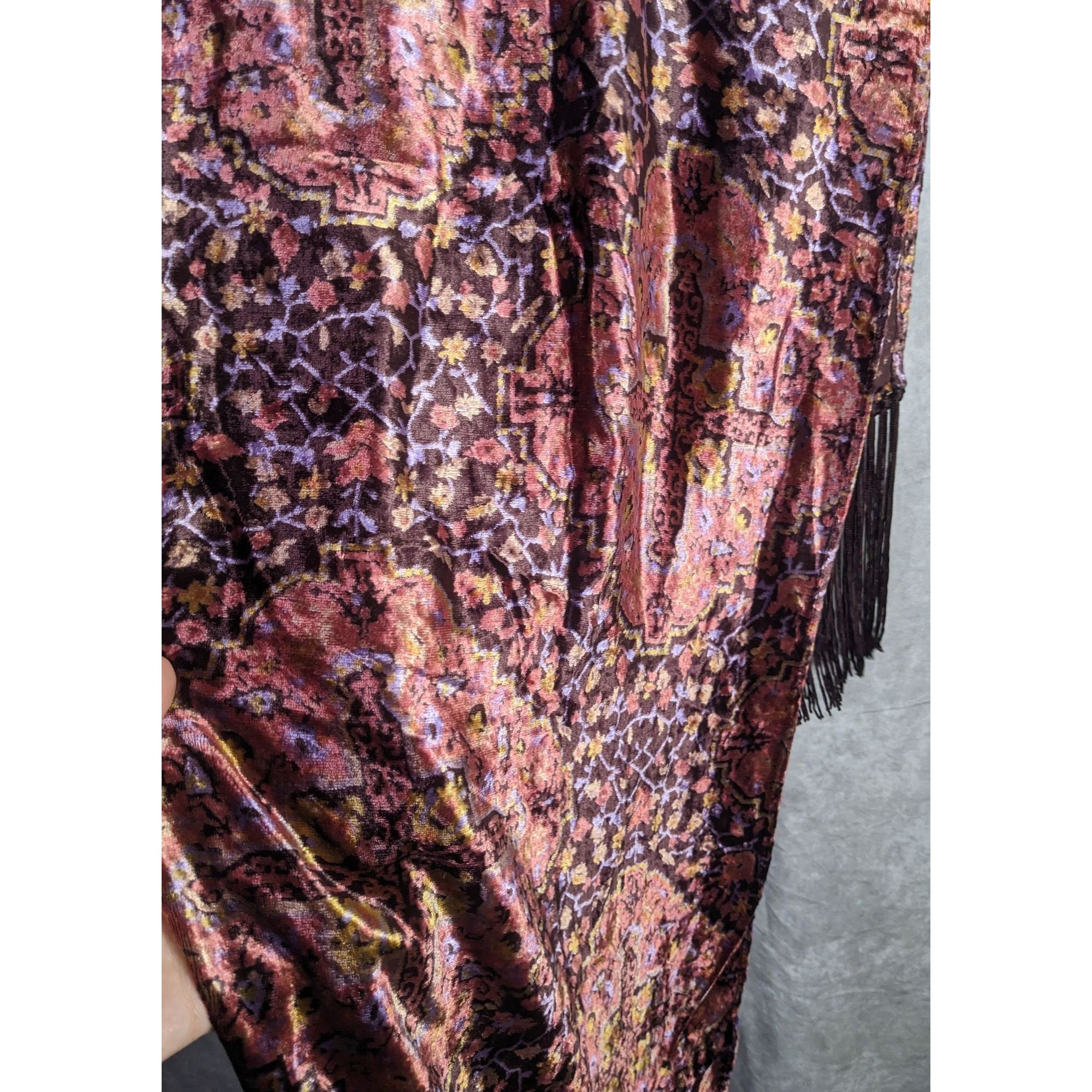 Other Vintage Renaissance-Inspired Dyed Velvet Shawl Size ONE SIZE - 6 Thumbnail