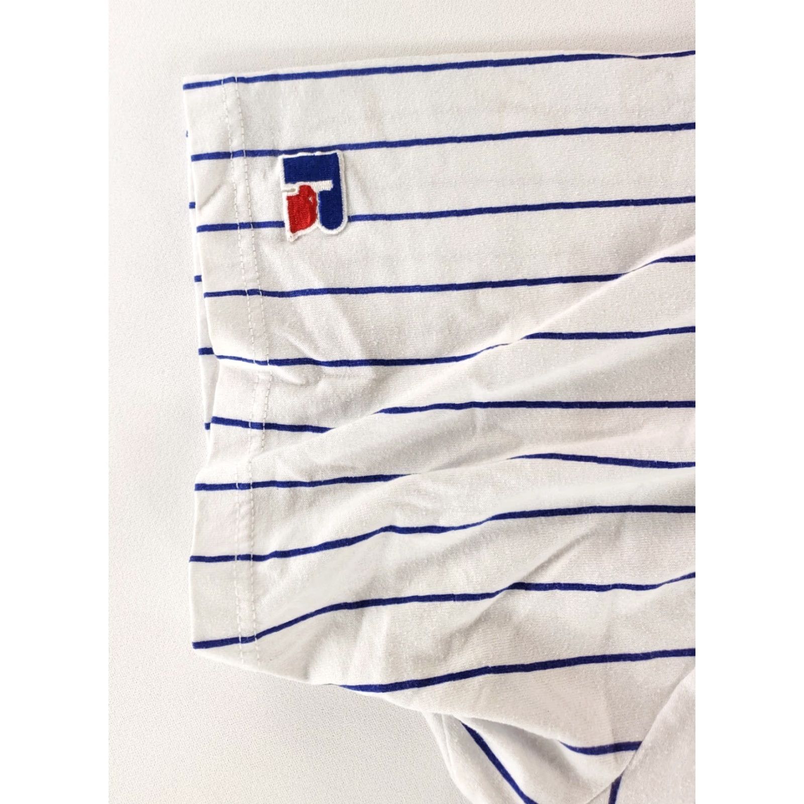 Russell Athletic VINTAGE Chicago Cubs T Shirt Jersey Pin Stripe White Made USA Mens XL Shirt Size US XL / EU 56 / 4 - 5 Thumbnail