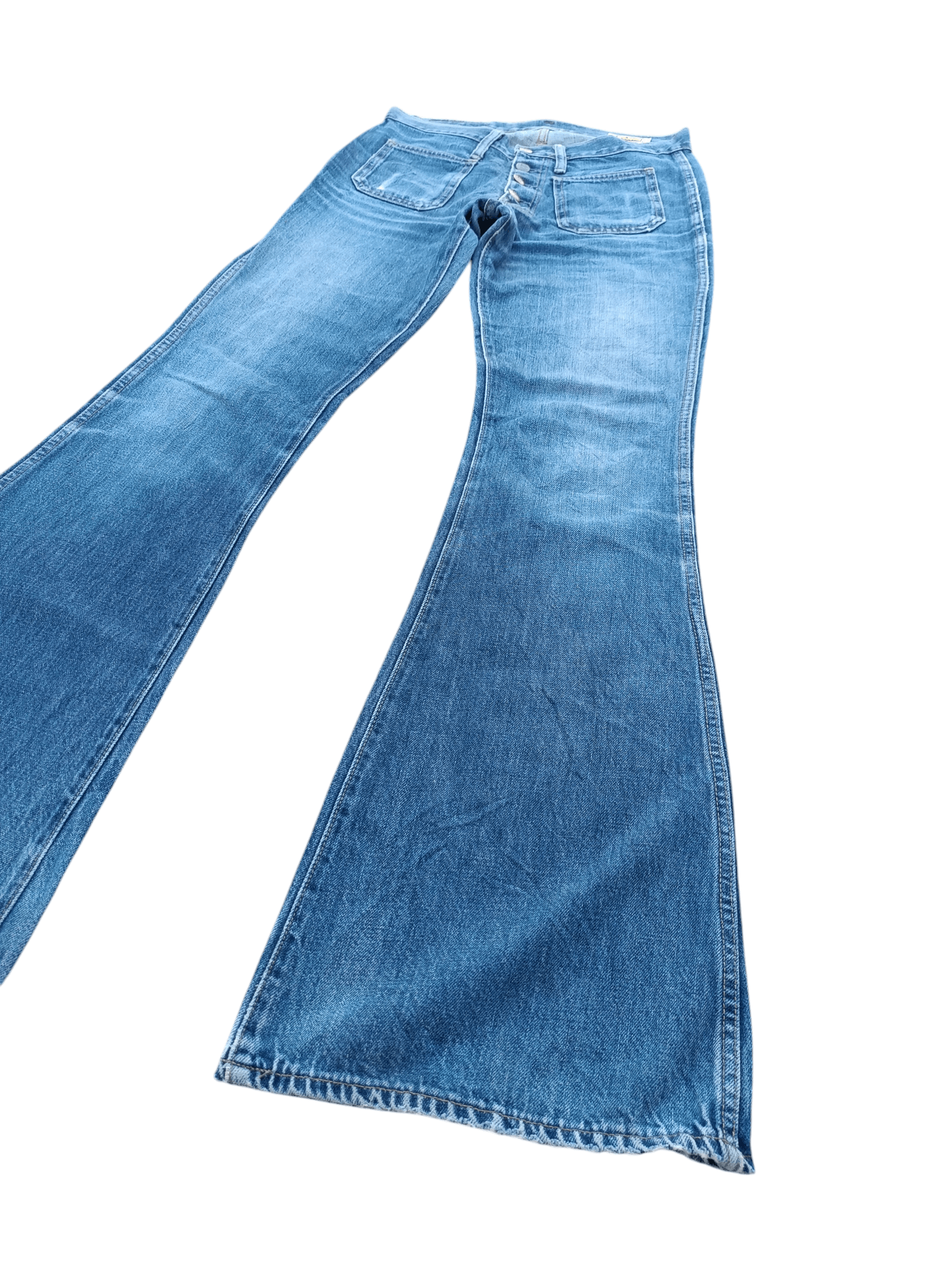 Big John × Levi's × Vintage Vintage 80s Big John Super Flared Stacked Bush Pants Denim Size US 29 - 2 Thumbnail