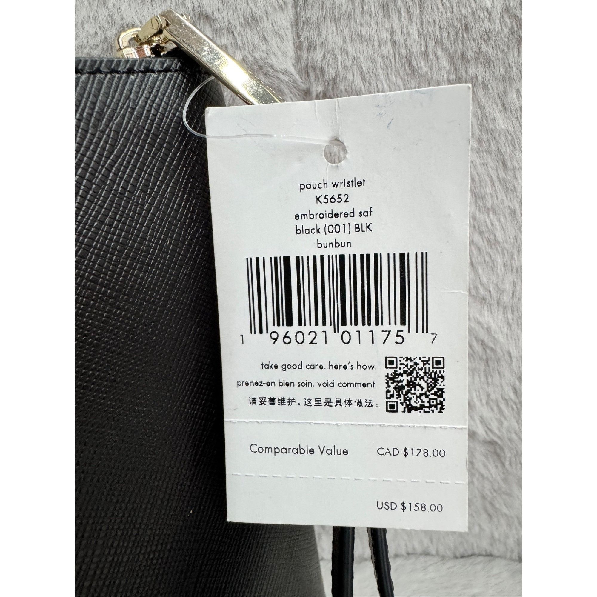 Kate Spade Kate Spade New York Black Bunbun Embroidered Saf Pouch Wrist Size ONE SIZE - 2 Thumbnail