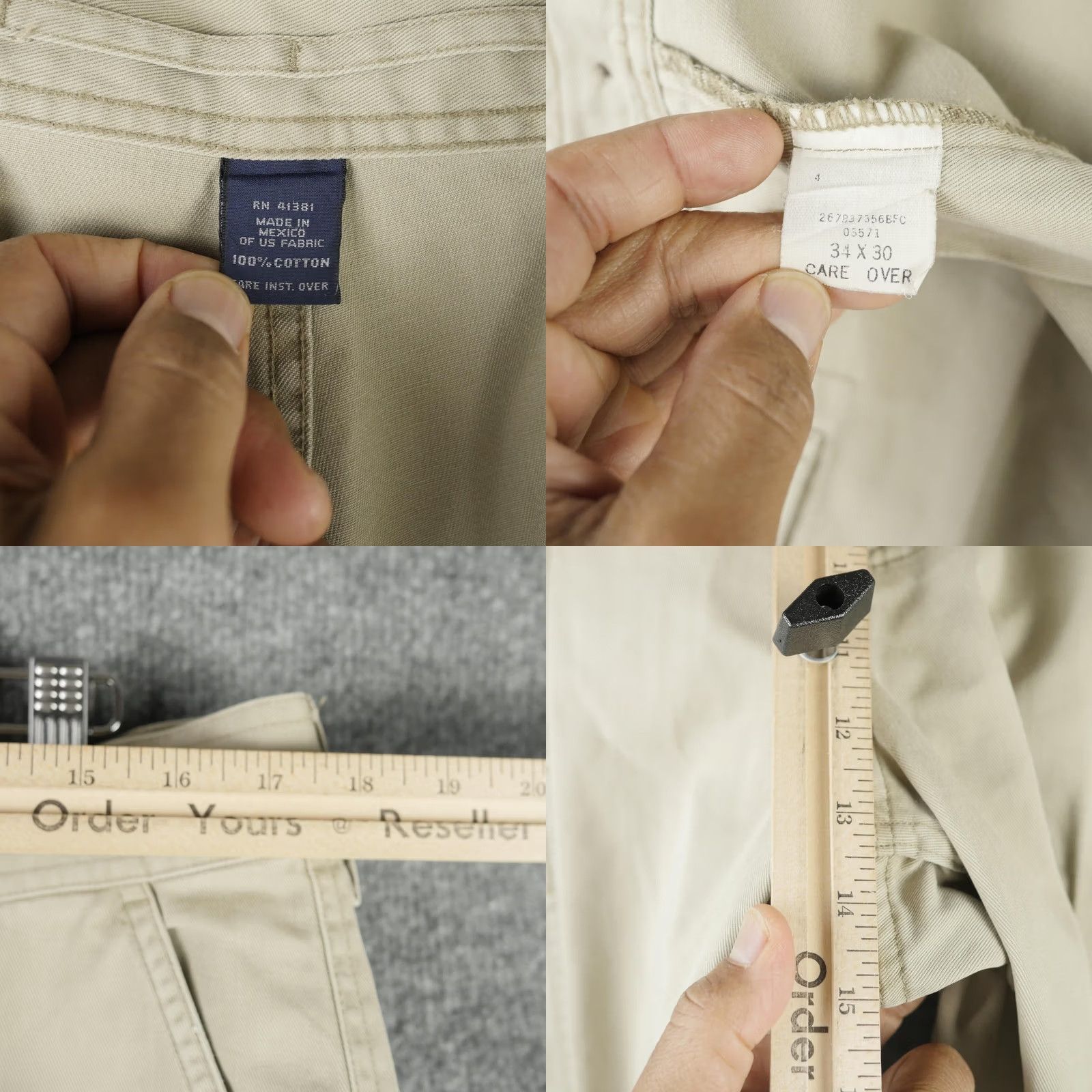 Polo Ralph Lauren VINTAGE Polo Ralph Lauren Pants Mens 34x31 Beige Cargo Canvas Utility Workwear Loose Size US 34 / EU 50 - 9 Thumbnail