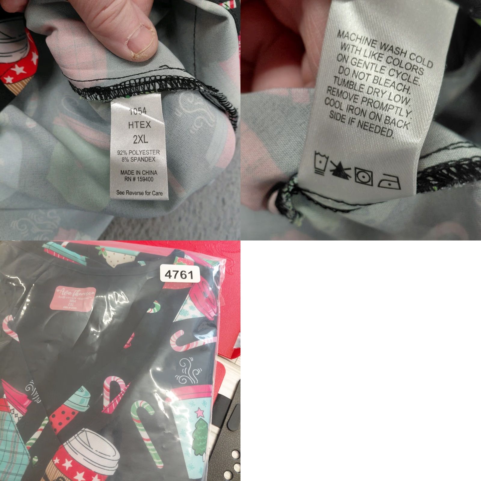 Pinko Ava Therese Holiday Scrub Top Women 2XL Pink Black Coffee Cups Mugs Lid Size XXL / US 16-18 / IT 52-54 - 9 Thumbnail