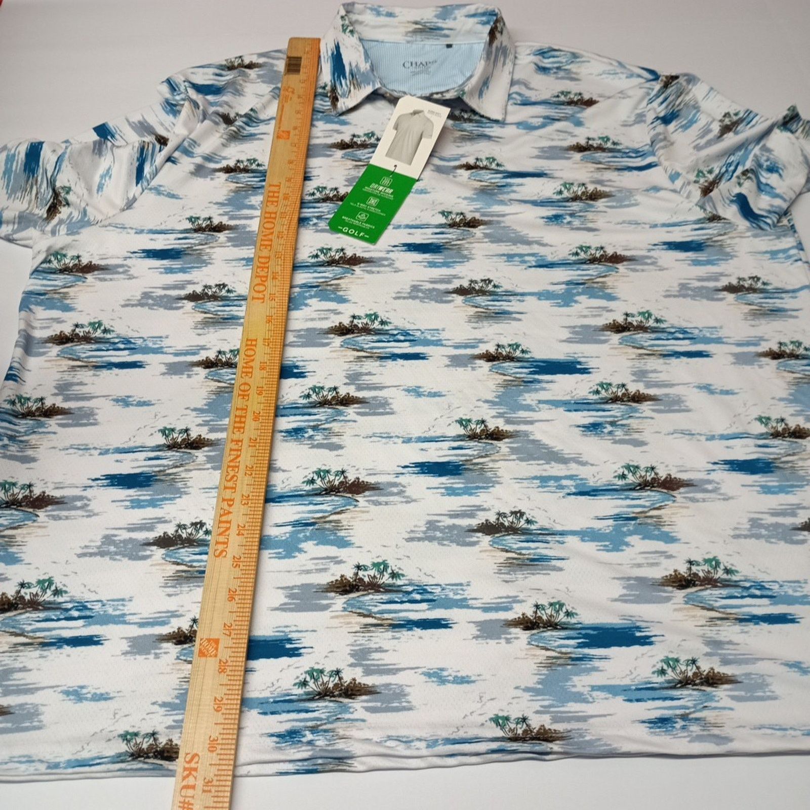 Chaps Chaps Printed Golf Polo Shirt Men's Size 3XL White Stretch Size US XXL / EU 58 / 5 - 6 Thumbnail