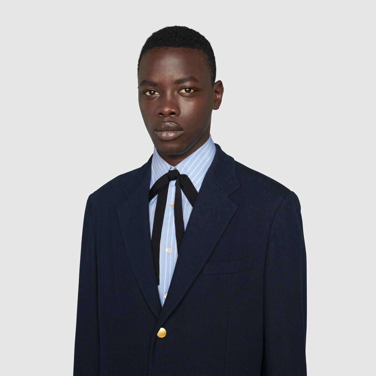Gucci o1mt1gz0725 Cotton Jersey Jacket With Web in Blue Size US L / EU 52-54 / 3 - 5 Thumbnail