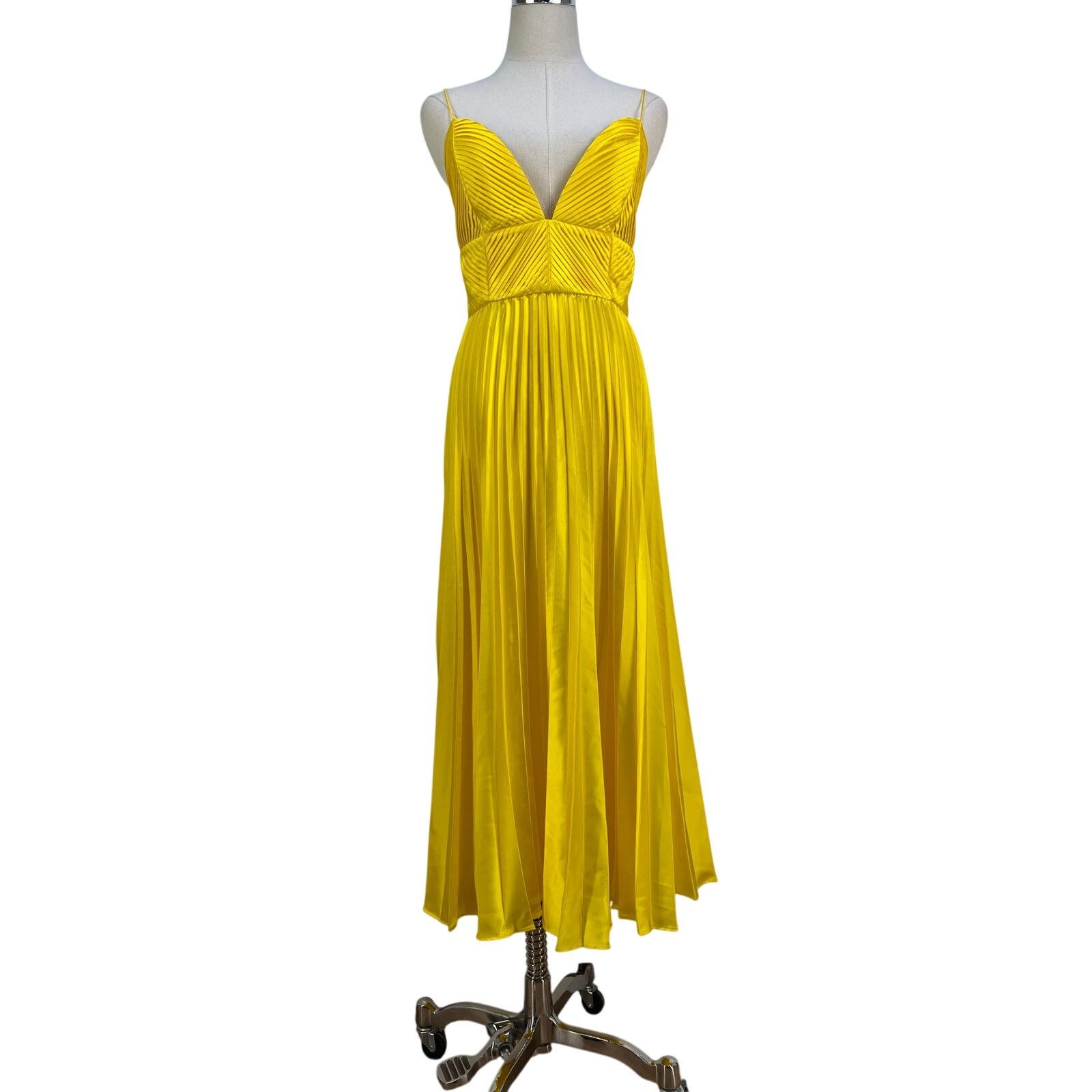 hutton rainbow tulle a line wedding dress Gia Asymmetrical One Shoulder Satin Maxi Dress  Shop American Threads Butter Yellow / L