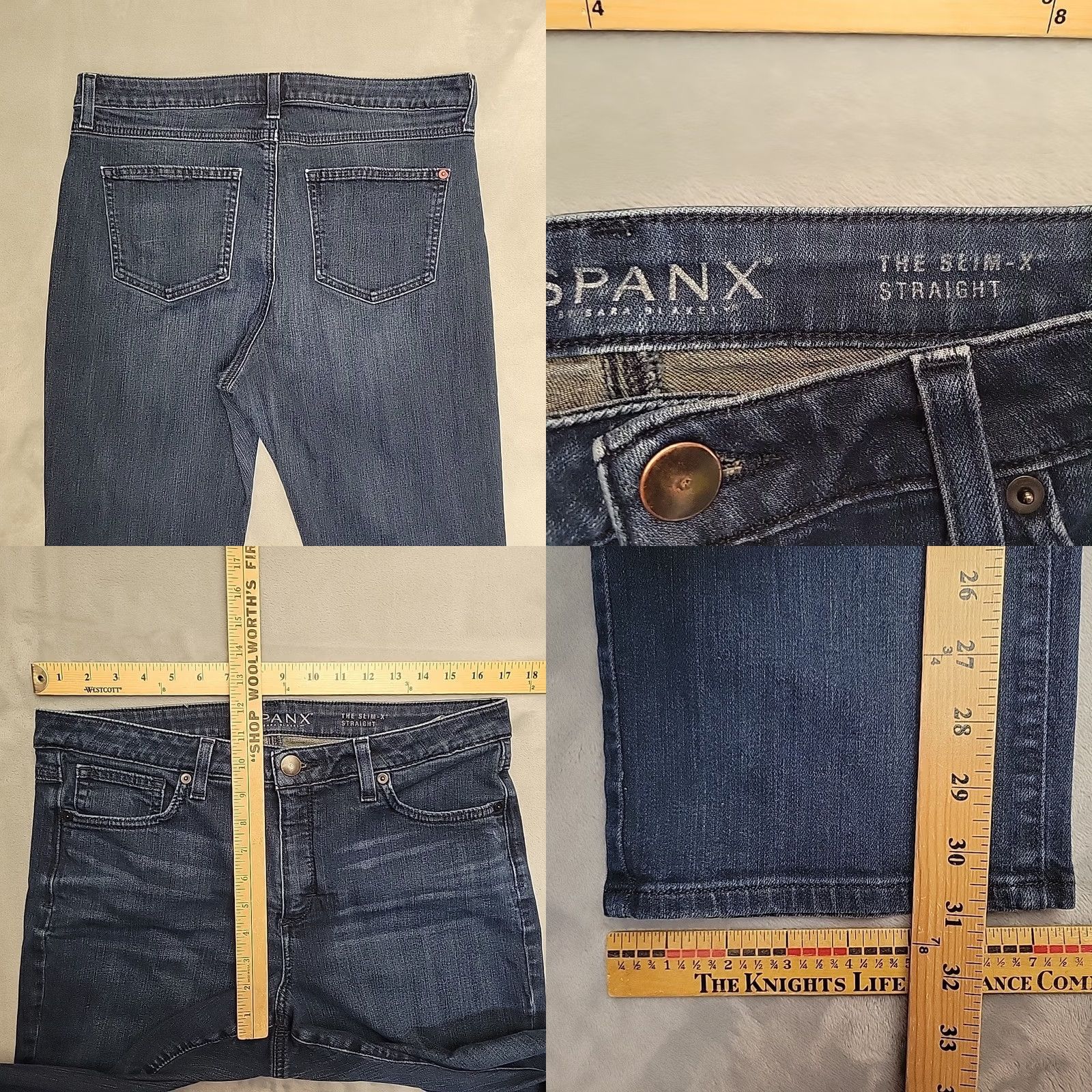 Spanx Spanx Jeans Womens Size 32 Blue Slim-X Straight Stretch Denim Casual Performance Pants Mens? Size 24" / US 00 / IT 34 - 8 Thumbnail