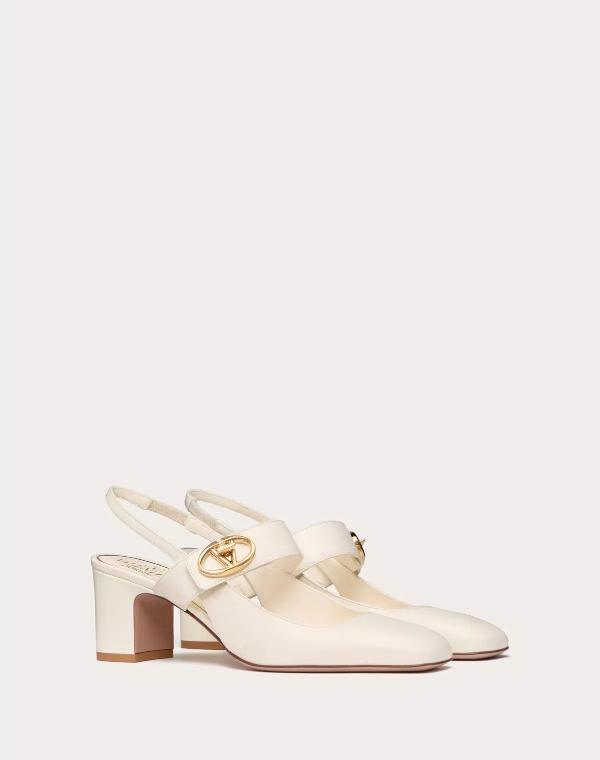 Valentino o1s1wg110625 Vlogo Locker Slingback Pumps in Creamy White Size US 11.5 / IT 41.5 - 2 Thumbnail