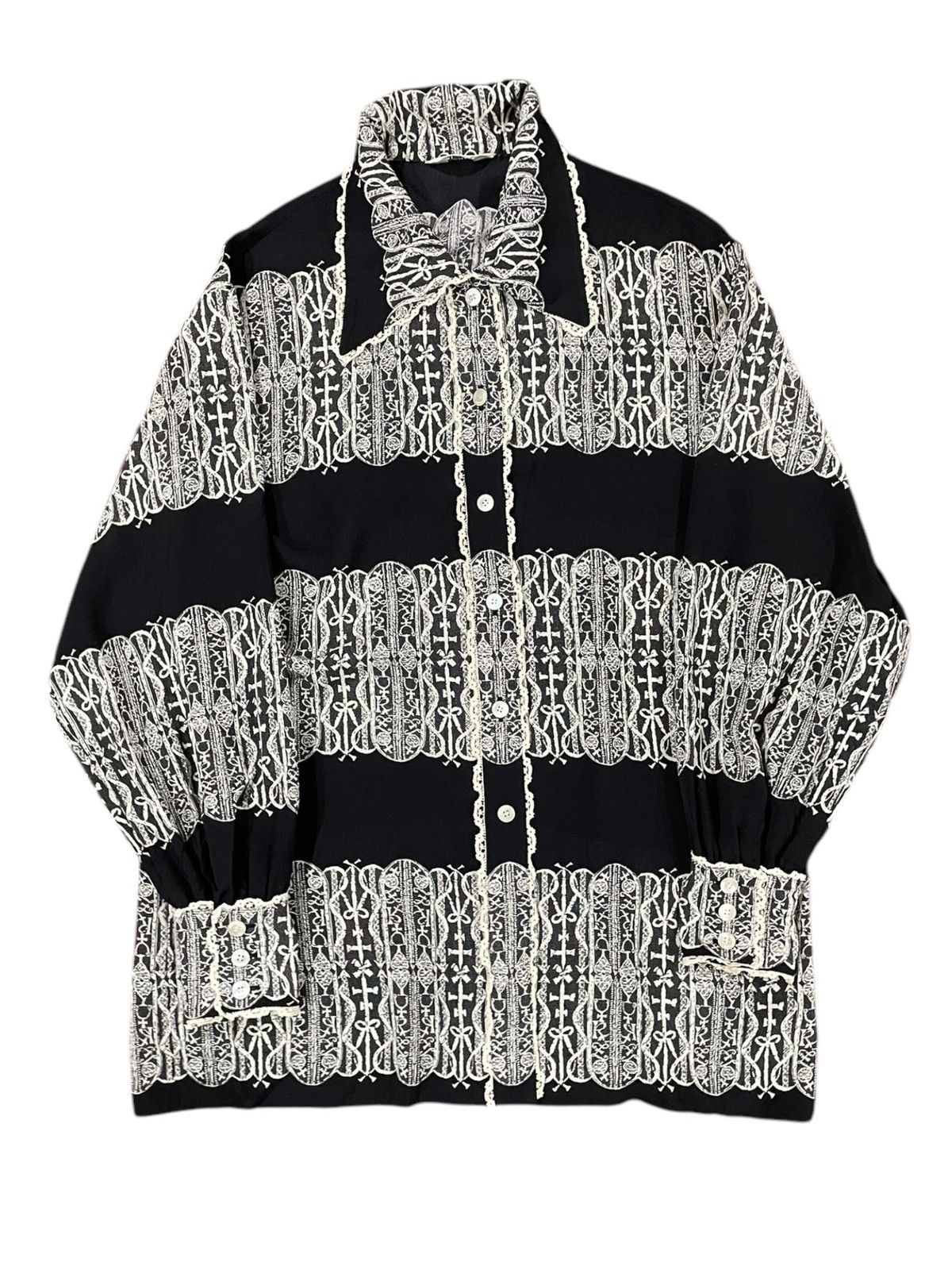 Karl Lagerfeld × Vintage Karl Lagerfeld Rayon Crepe Shirts Size M / US 6-8 / IT 42-44 - 7 Thumbnail