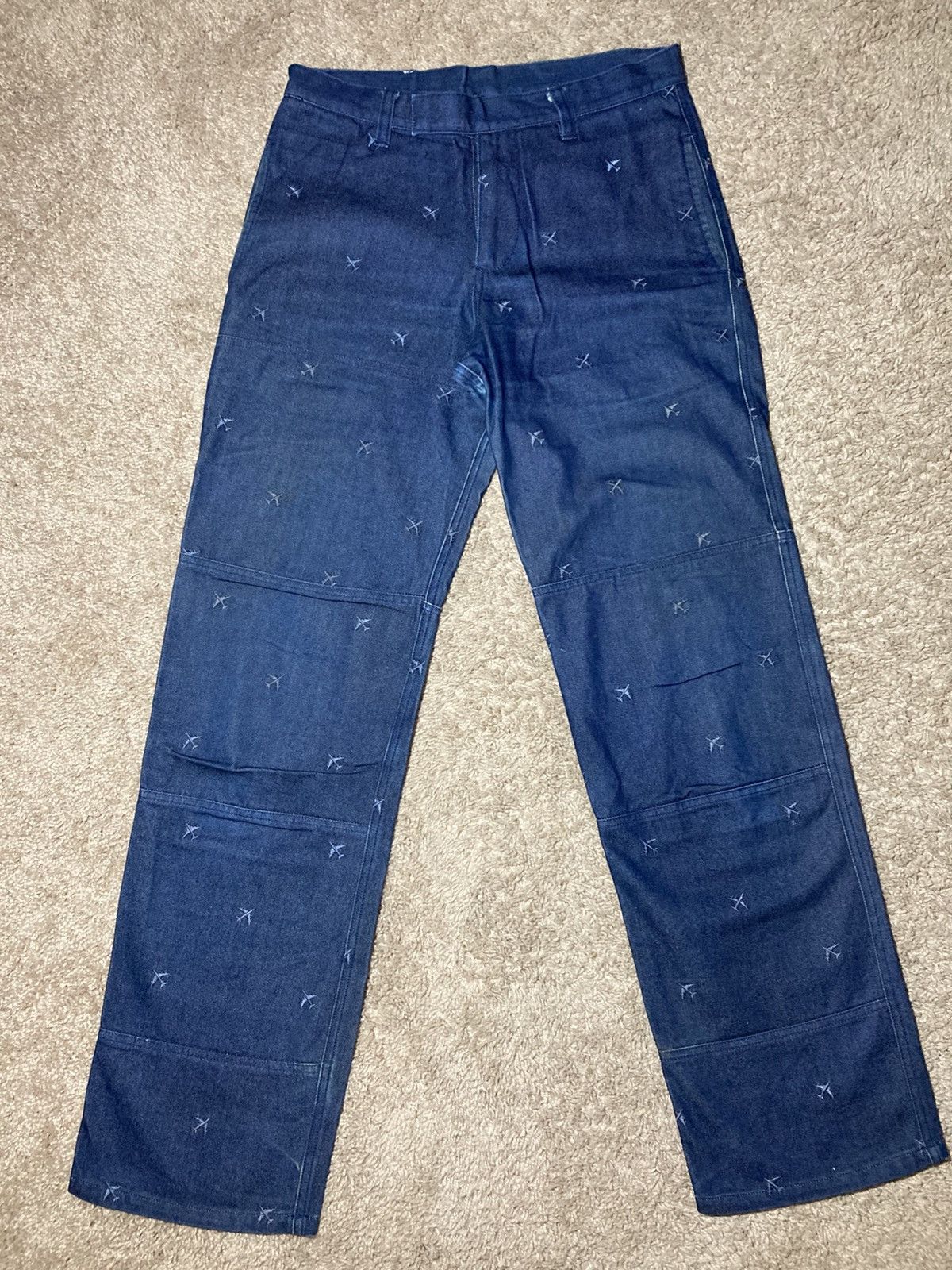 Lad Musician AW98 Lad Musician Plane Embroidered Paneled Jeans 90s Size US 32 / EU 48 - 2 Thumbnail