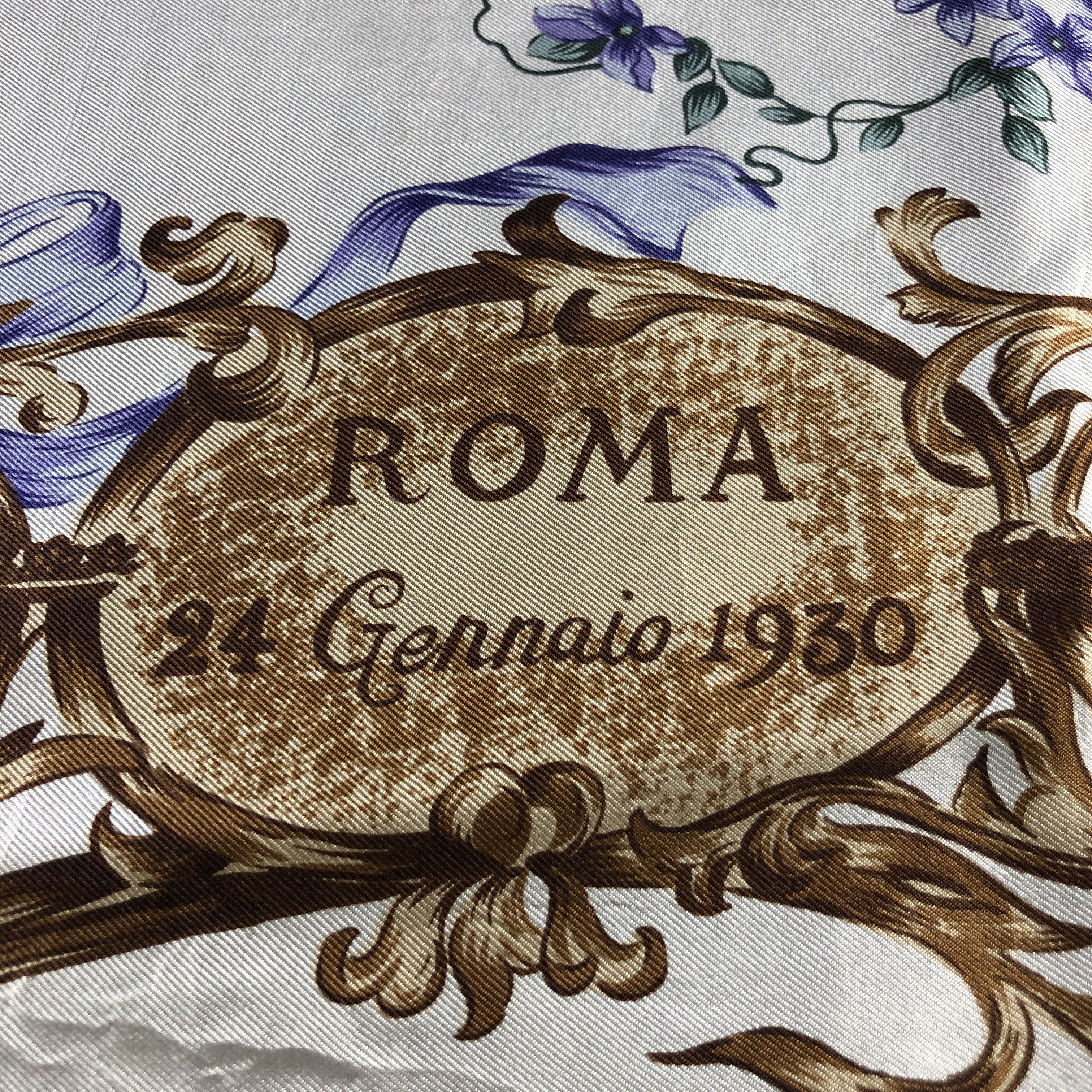 Vintage Roma Gennaio Baroque Silk Scarf M1356 Size ONE SIZE - 4 Thumbnail