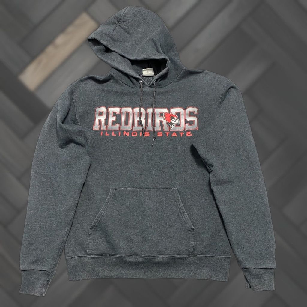 Champion Champion Sweatshirt Mens Size M Gray Eco Fleece Hooded Redbirds Illinois State Size US M / EU 48-50 / 2 - 1 Thumbnail