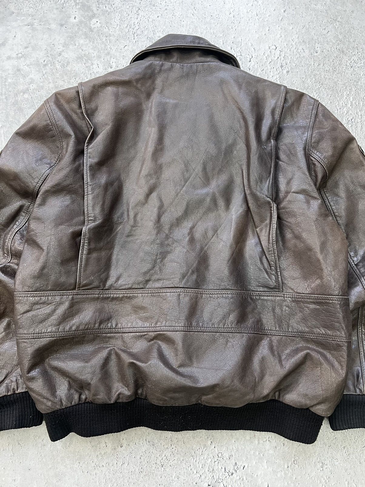 Vintage VINTAGE AVIATION LEATHER BOXY BROWN JACKET Size US L / EU 52-54 / 3 - 11 Thumbnail