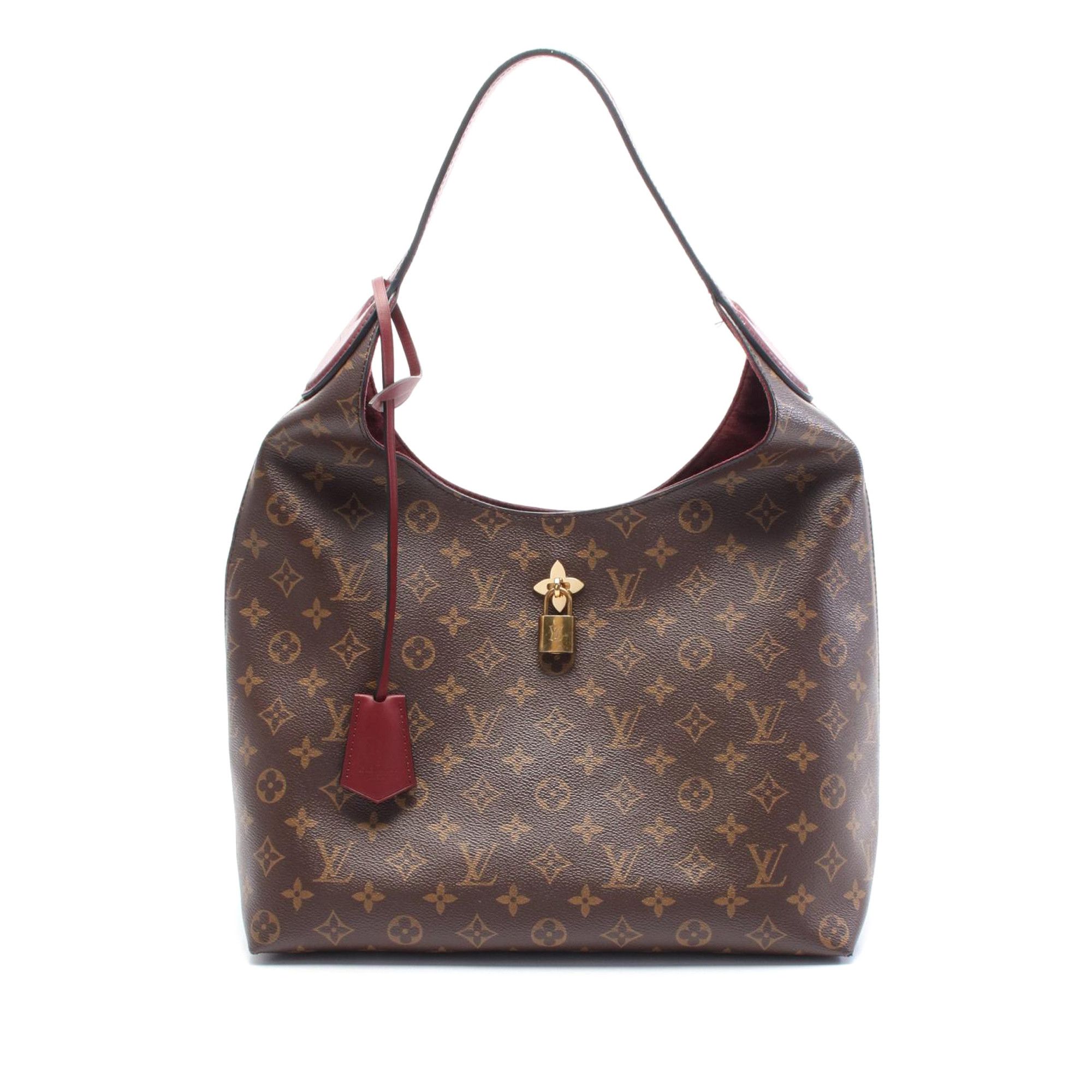 Louis Vuitton Louis Vuitton LOUIS VUITTON Flower hobo Shoulder Bag M43547 Monogram PVC coated canvas leather Brown Bordeaux Bordeaux Used Women Size ONE SIZE - 1 Thumbnail