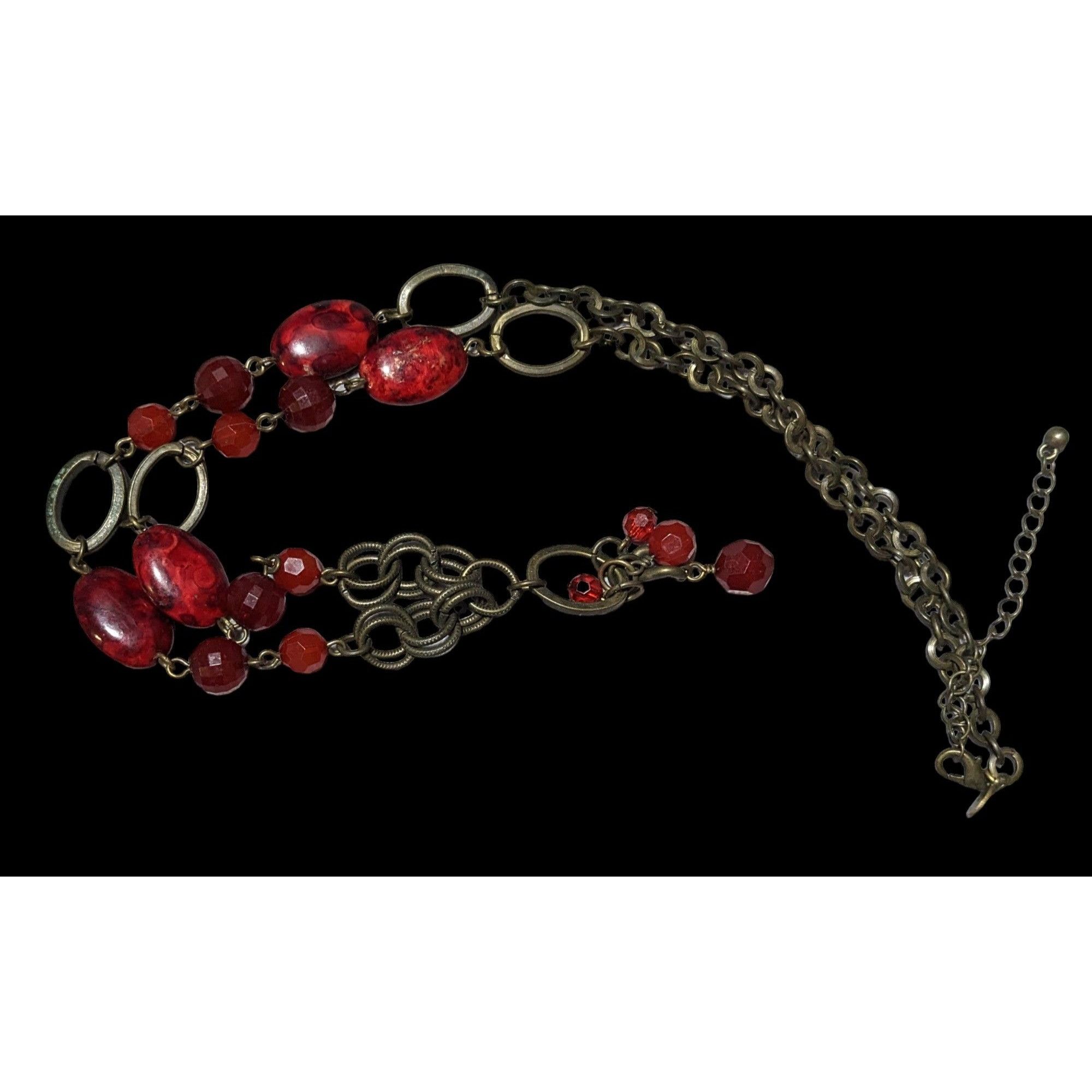 Other Premier Designs Vintage Red And Gold Beaded Necklace Size ONE SIZE - 2 Thumbnail