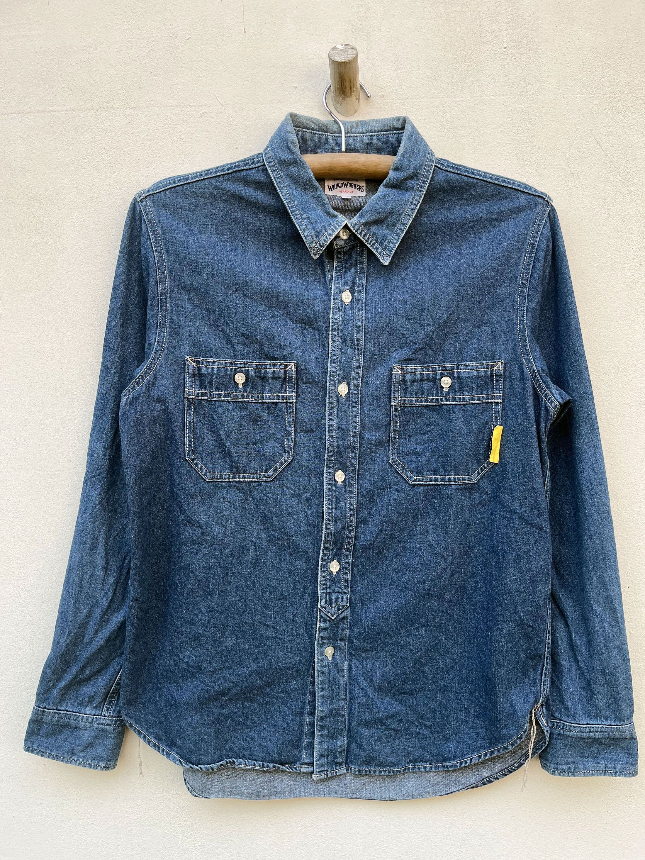 Big John × Japanese Brand WorldWorkers Heritage Big John Pulll Over Denim Shirt Size US M / EU 48-50 / 2 - 1 Thumbnail